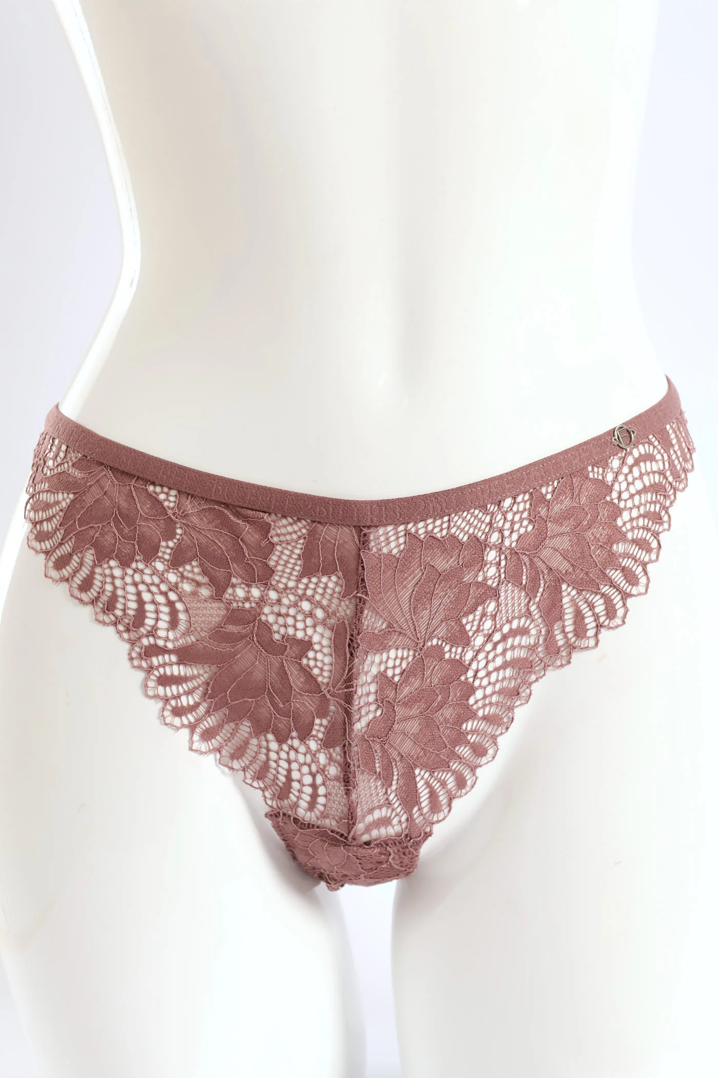 3 Pack Galloon Lace Brazilian Panties - Raspberry/Maroon/Chai Melange - Image 4