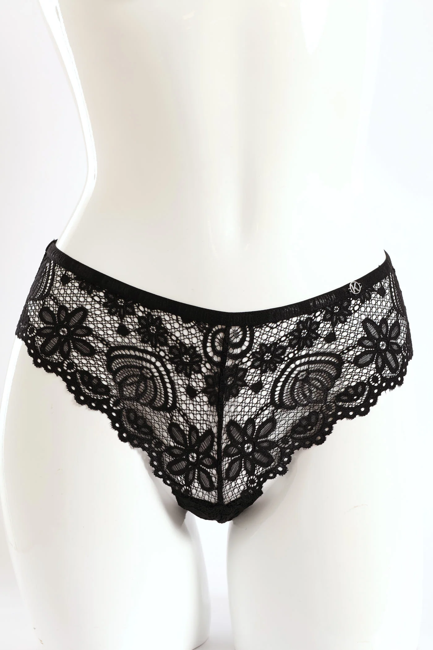 3 Pack Galloon Lace Brazilian Panties - Teal/Black/Raspberry - Image 3