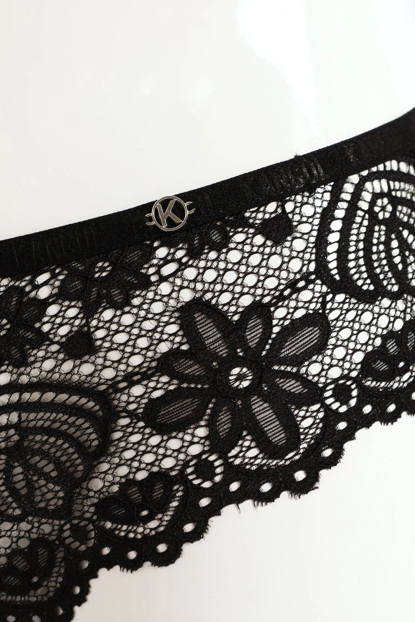 3 Pack Galloon Lace Brazilian Panties - Teal/Black/Raspberry - Image 5