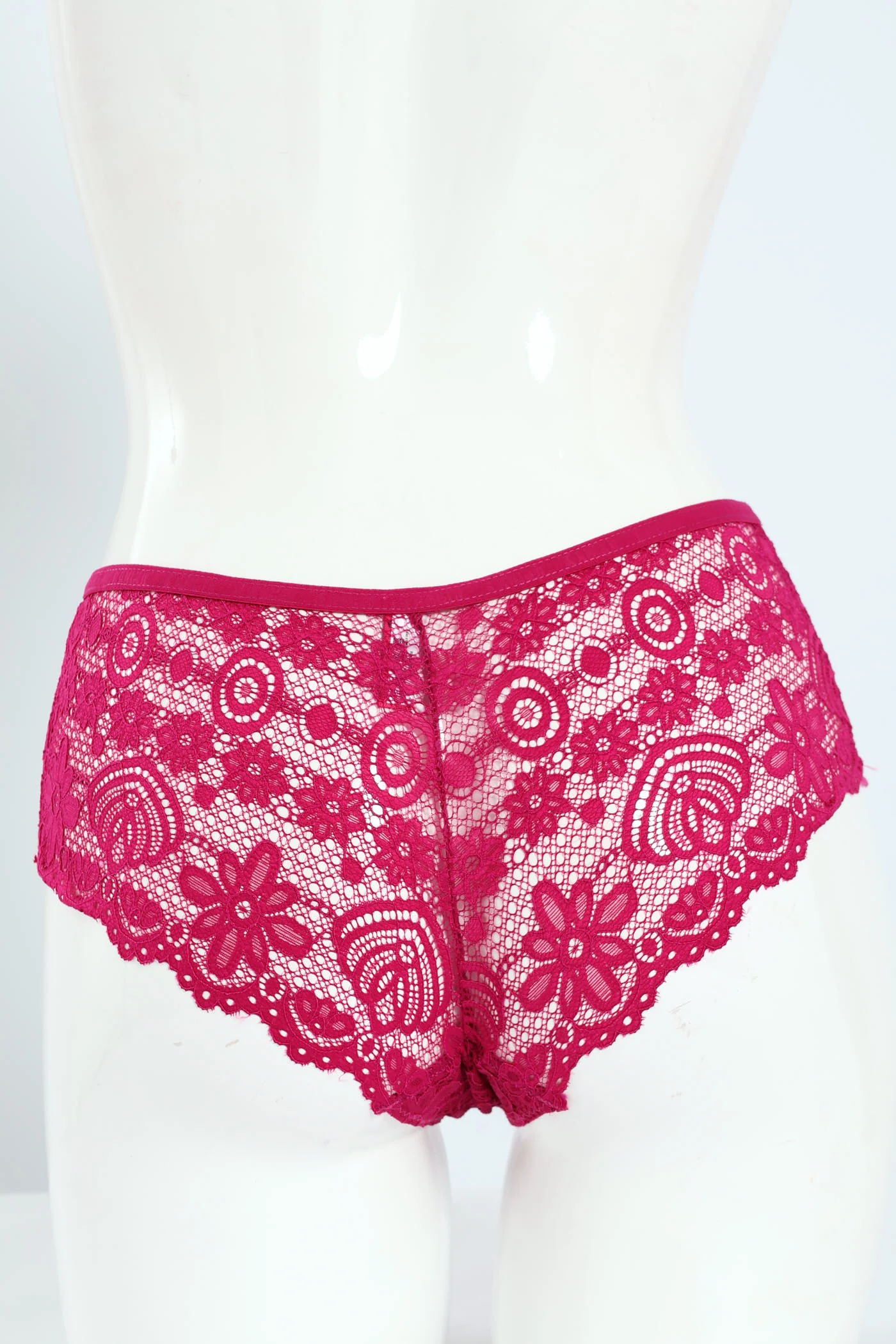 3 Pack Galloon Lace Midi Boyleg Panties - Raspberry/Storm/Pink - Image 2