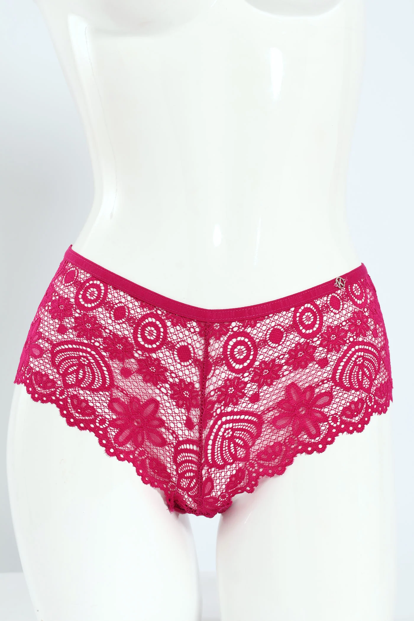 3 Pack Galloon Lace Midi Boyleg Panties - Raspberry/Storm/Pink - Image 4