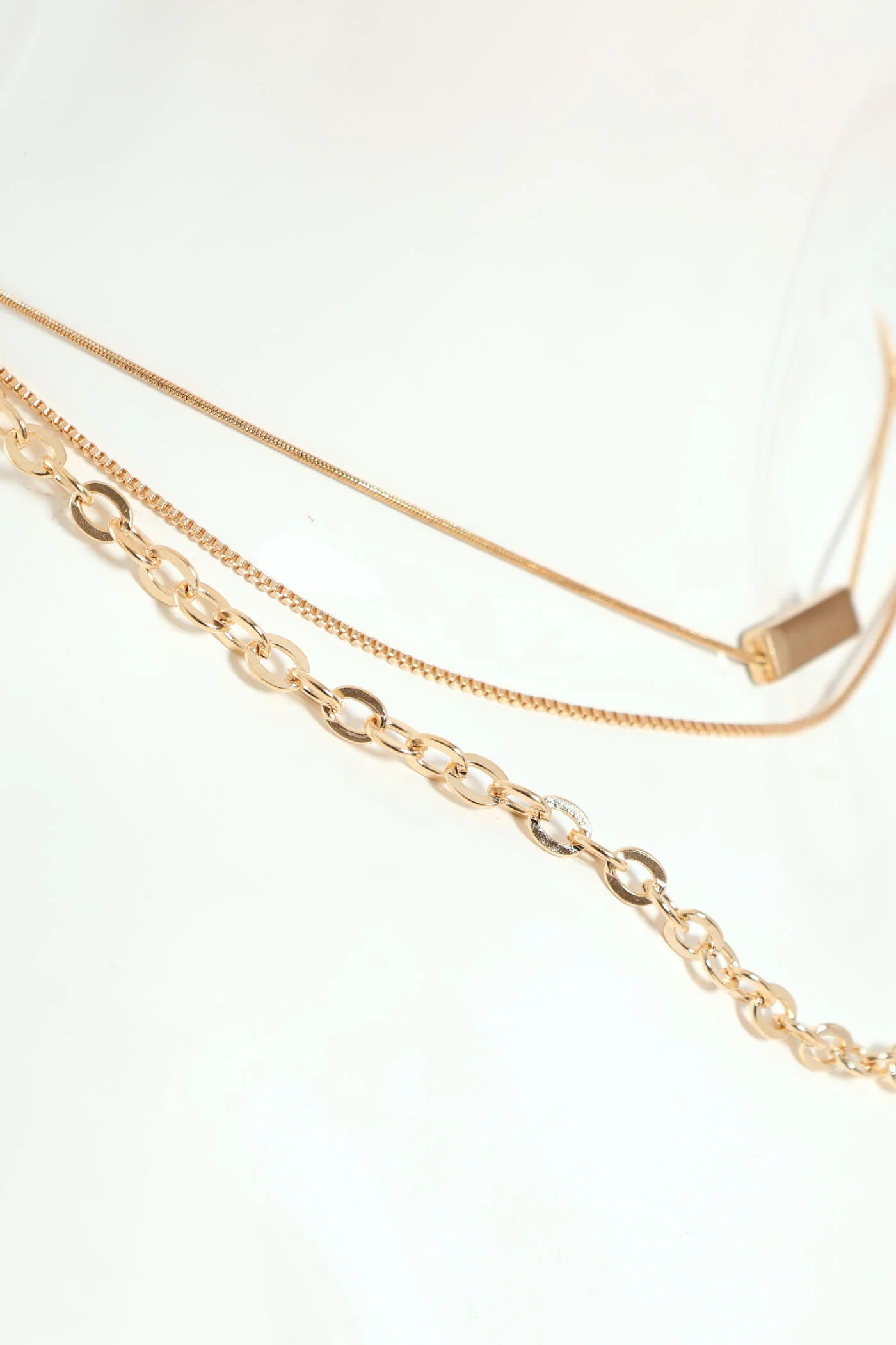 3 Pack Gold Bar Necklace - Gold - Image 3