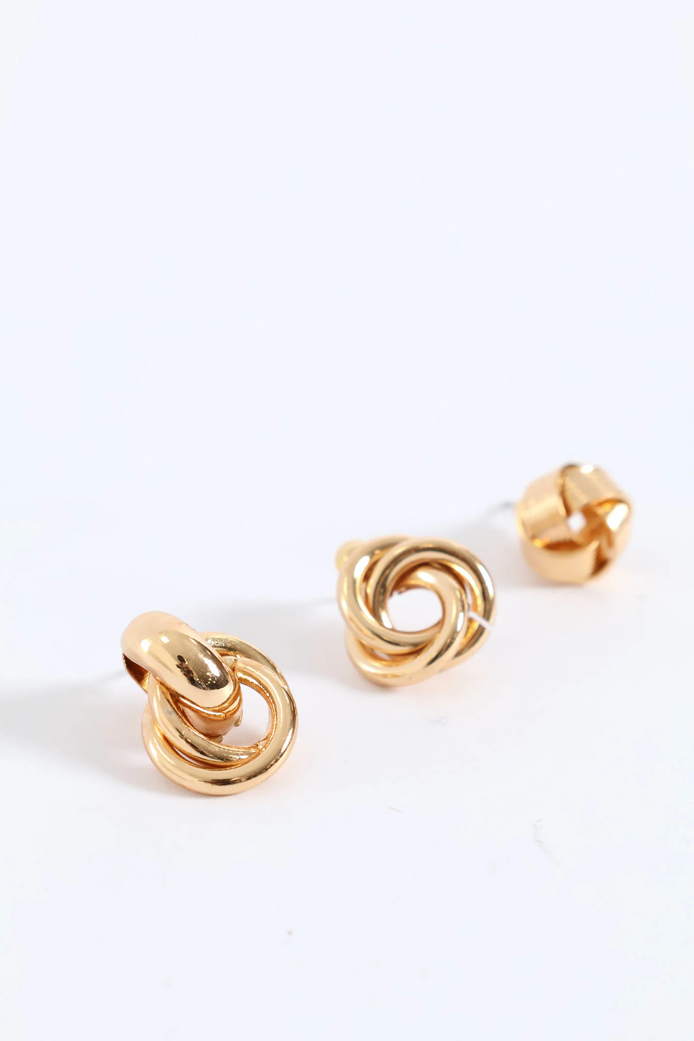 3 Pack Knot Stud Earring - Gold - Image 4