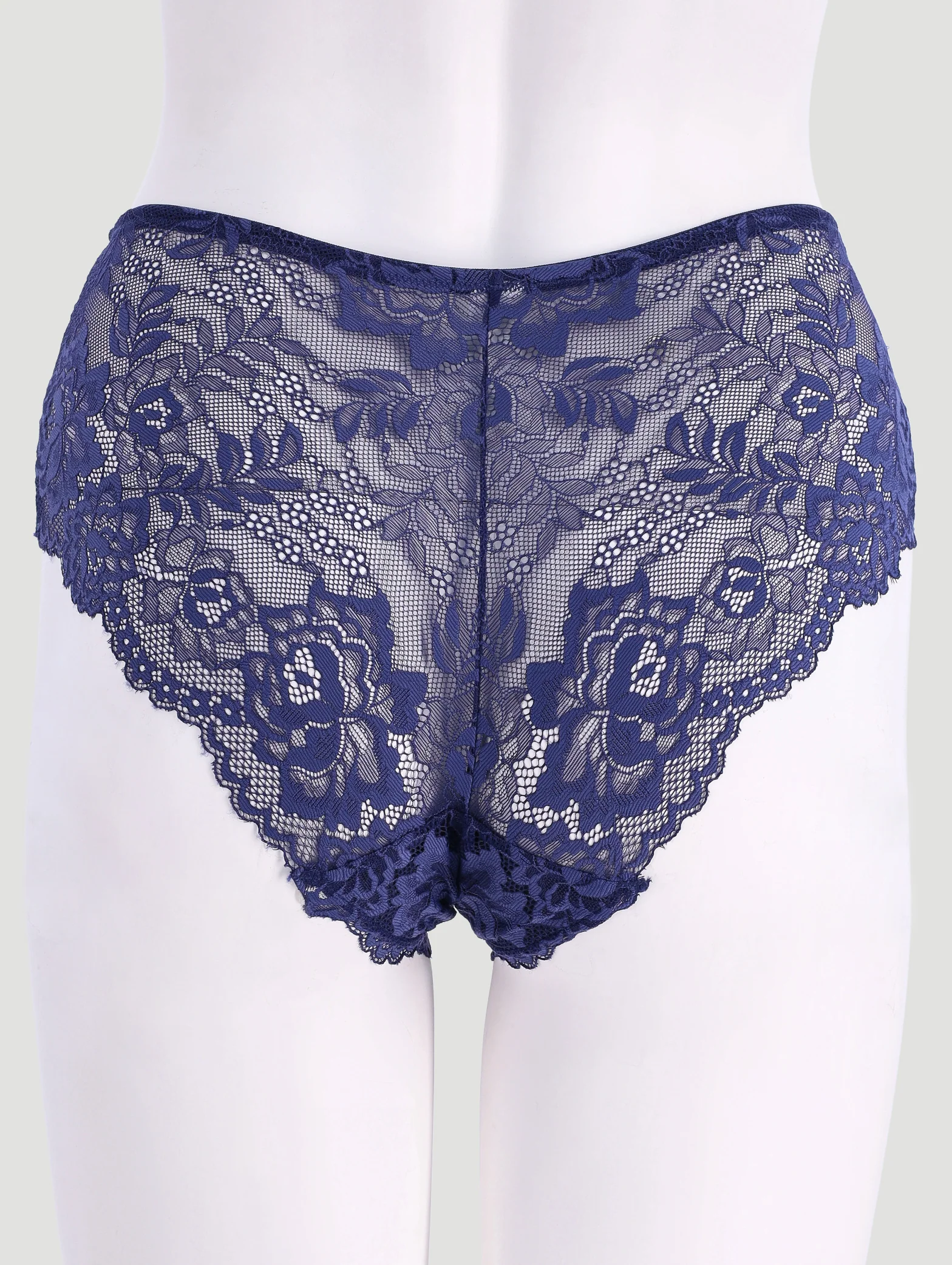 3 Pack Lace Boyleg Panties - Navy/Mauve/Cream - Image 3