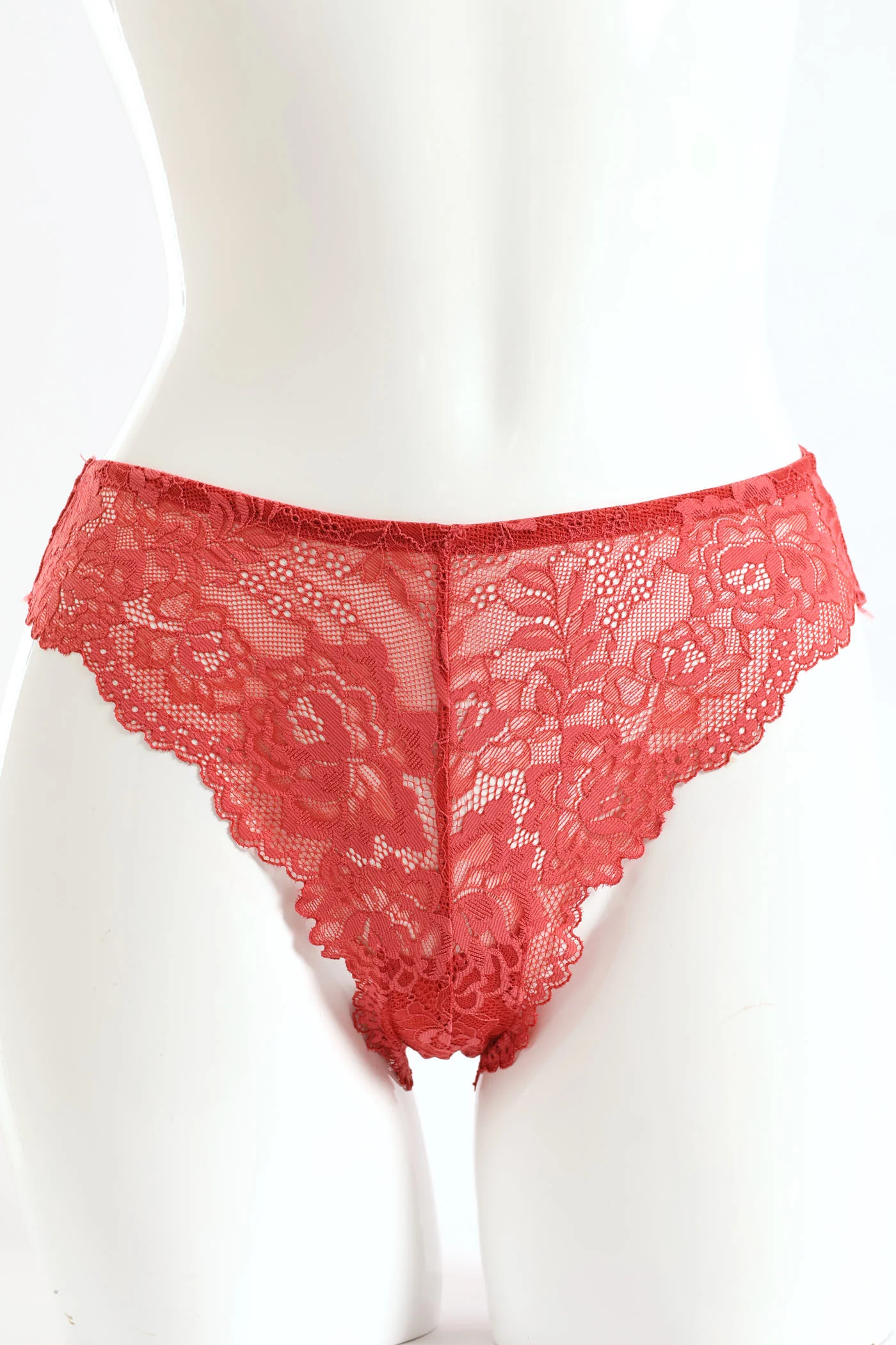 3 Pack Lace Brazilian Panties - Blush/Plum/Rose - Image 4