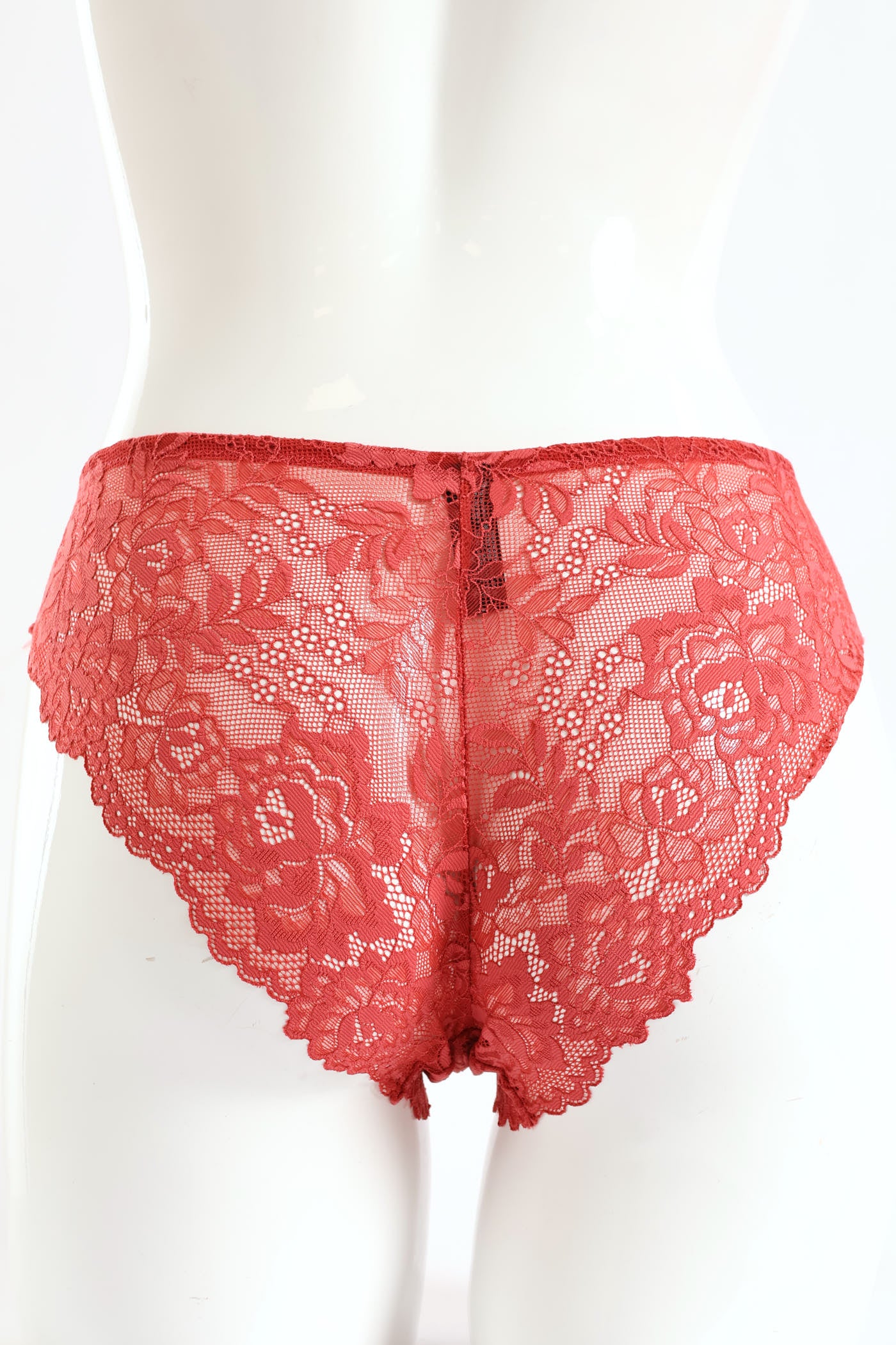 3 Pack Lace Brazilian Panties - Blush/Plum/Rose - Image 5