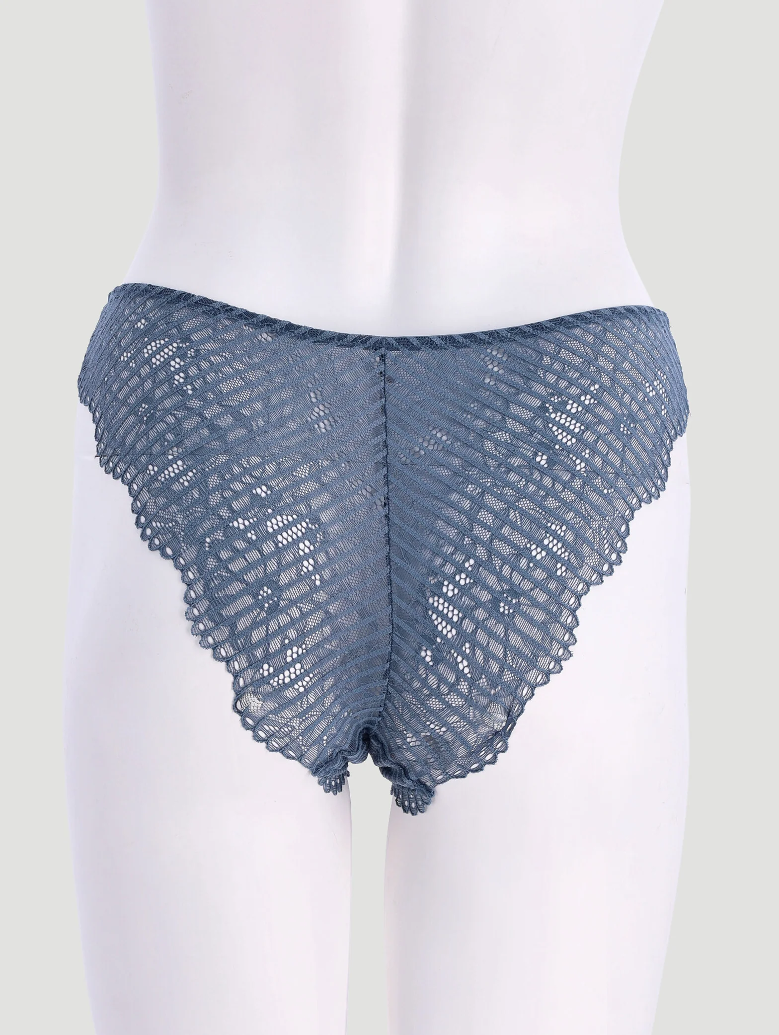 3 Pack Lace Brazilian Panties - Grey/Rose/Navy - Image 3