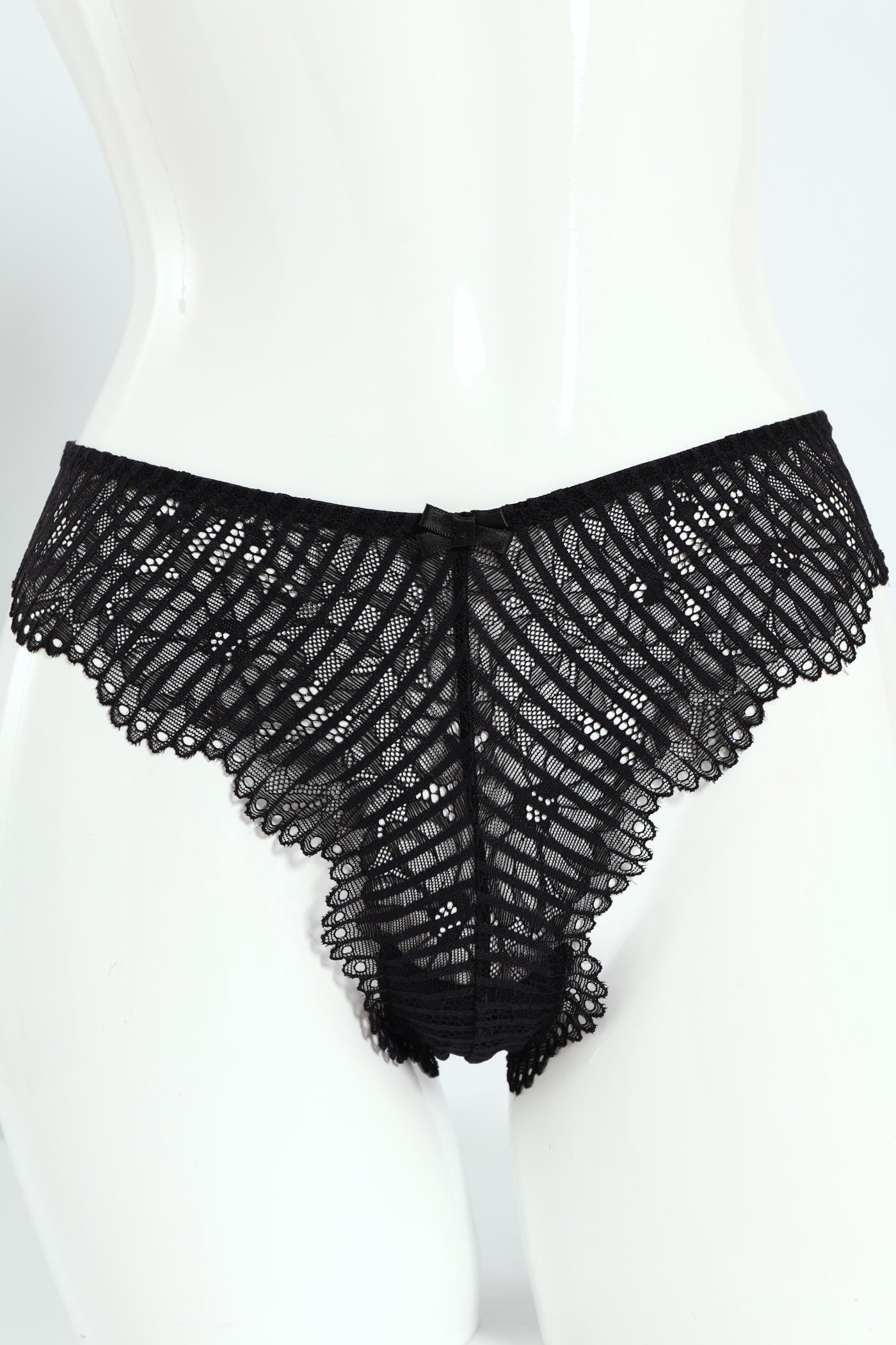 3 Pack Lace Brazilian Panties - Grey/Rose/Navy - Image 6