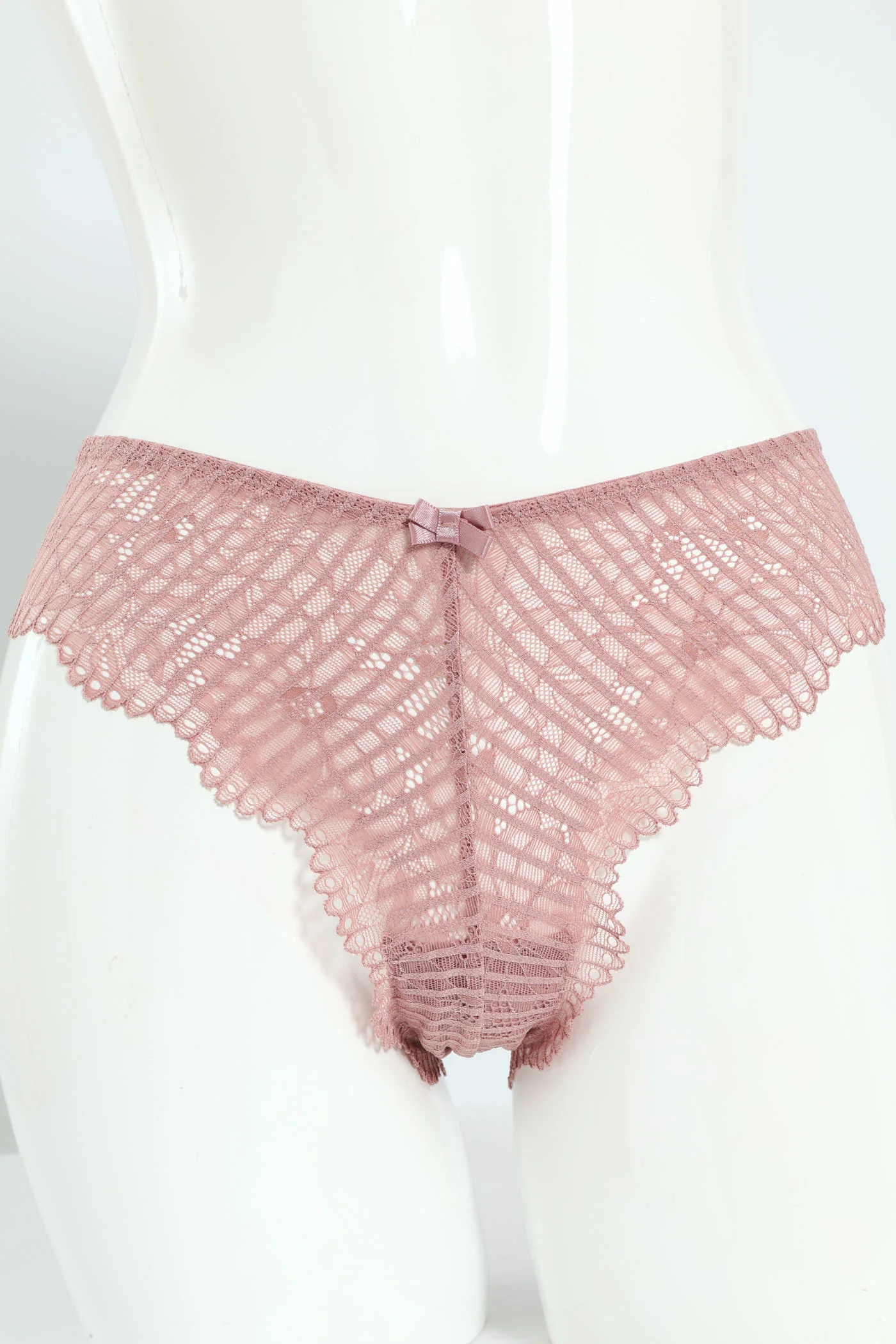 3 Pack Lace Brazilian Panties - Grey/Rose/Navy - Image 7