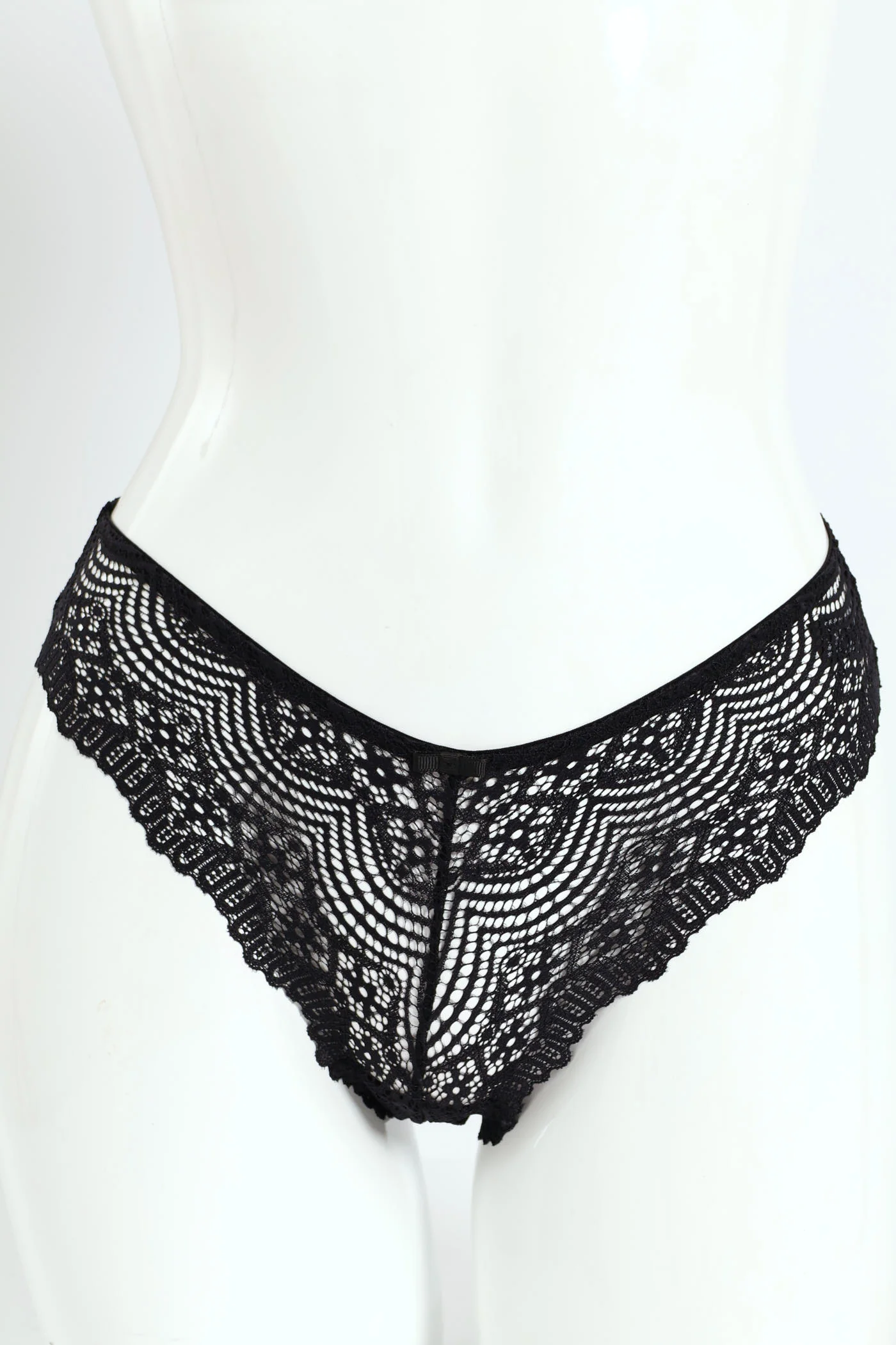 3 Pack Lace Brazilian Panties - Wine/Rose/Black - Image 2