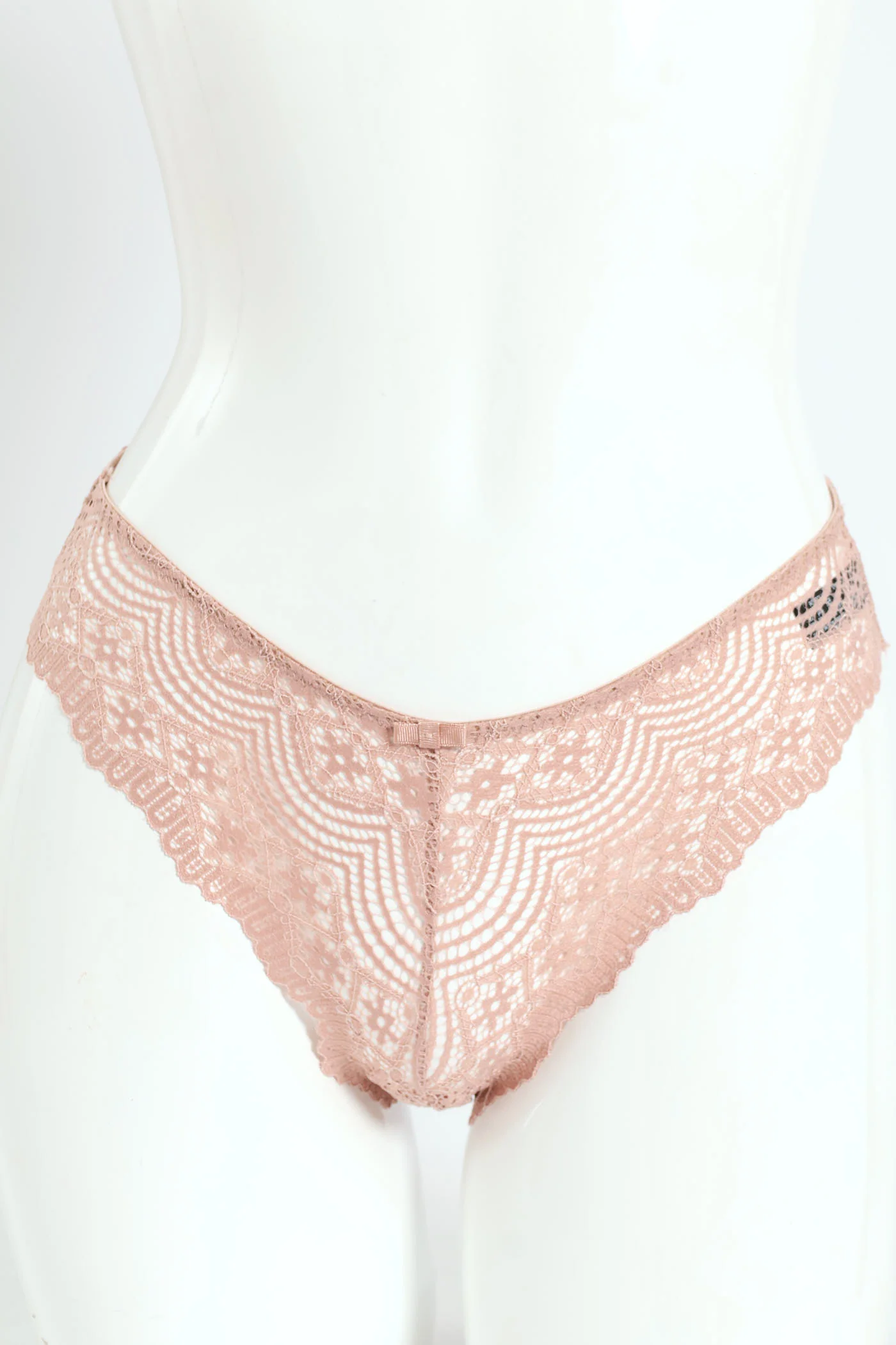 3 Pack Lace Brazilian Panties - Wine/Rose/Black - Image 4