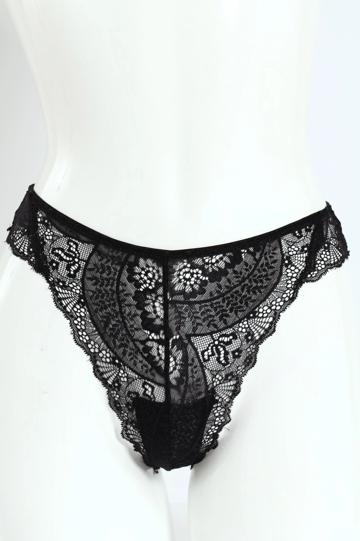 3 Pack Lace Built Up G-String Panties - Rose/Rhubarb/Black - Image 2