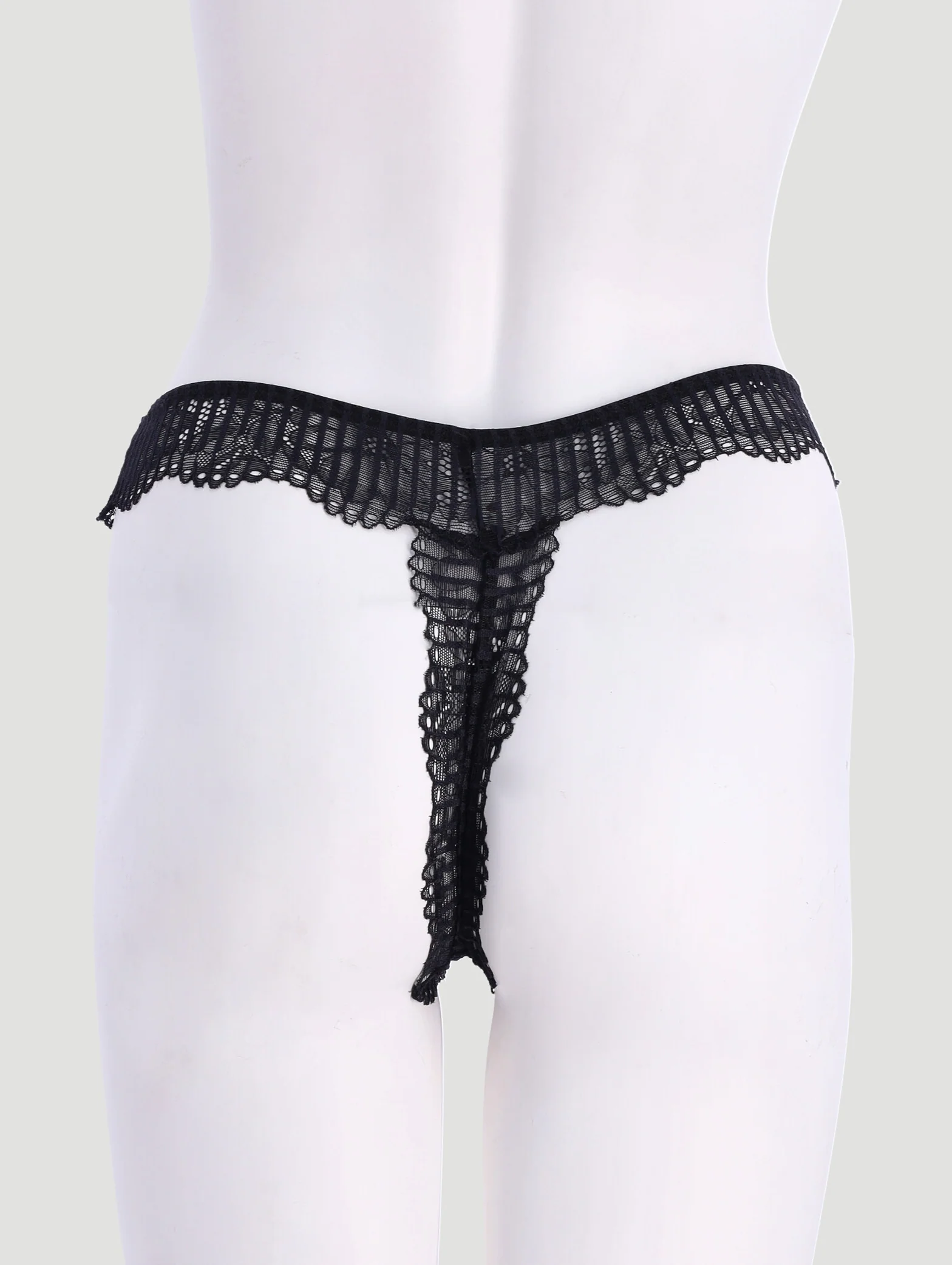 3 Pack Lace G-String - Charcoal/Rose/Navy - Image 3