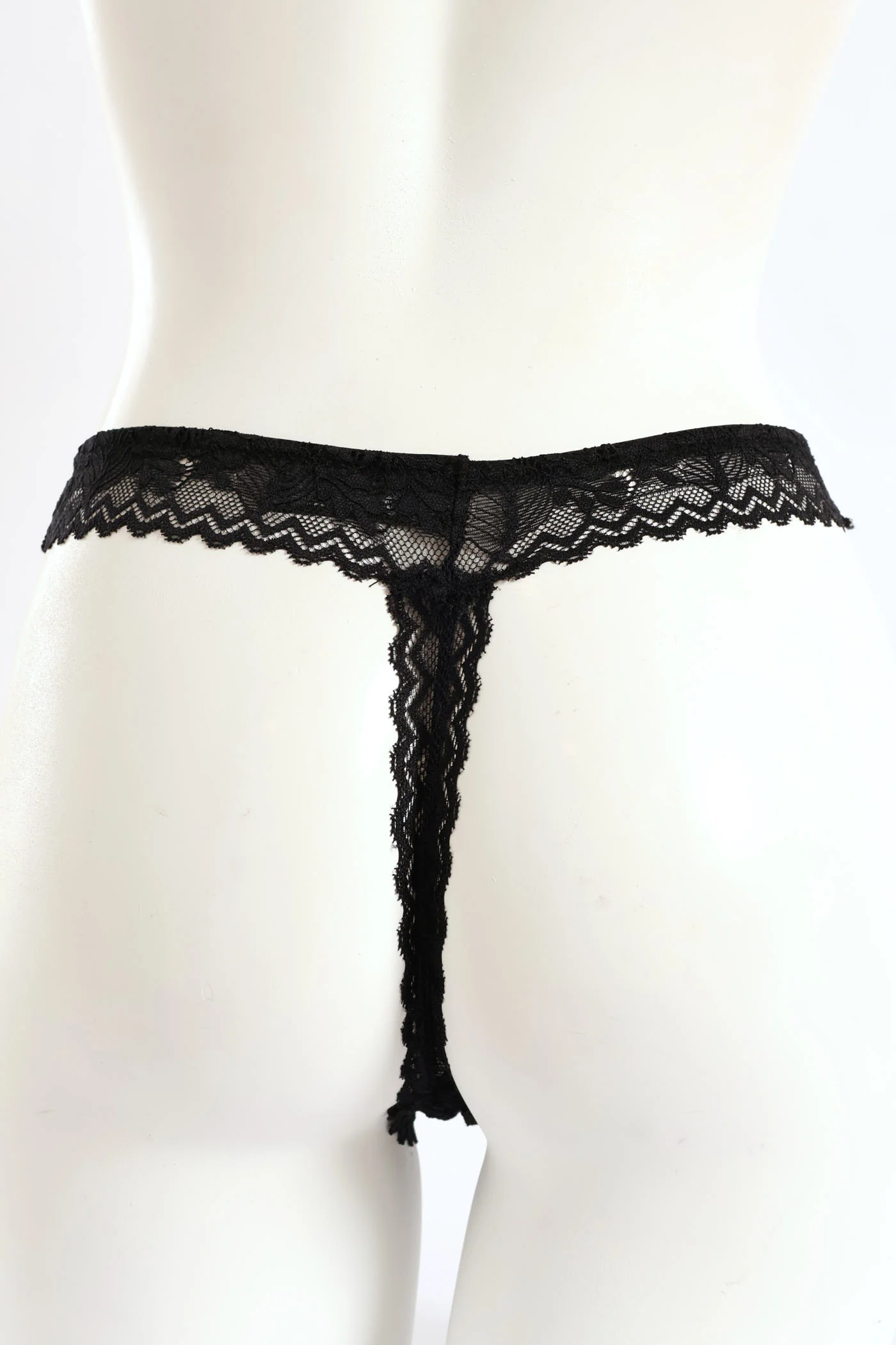 3 Pack Lace G-String Panties - Green/Pink/Black - Image 4