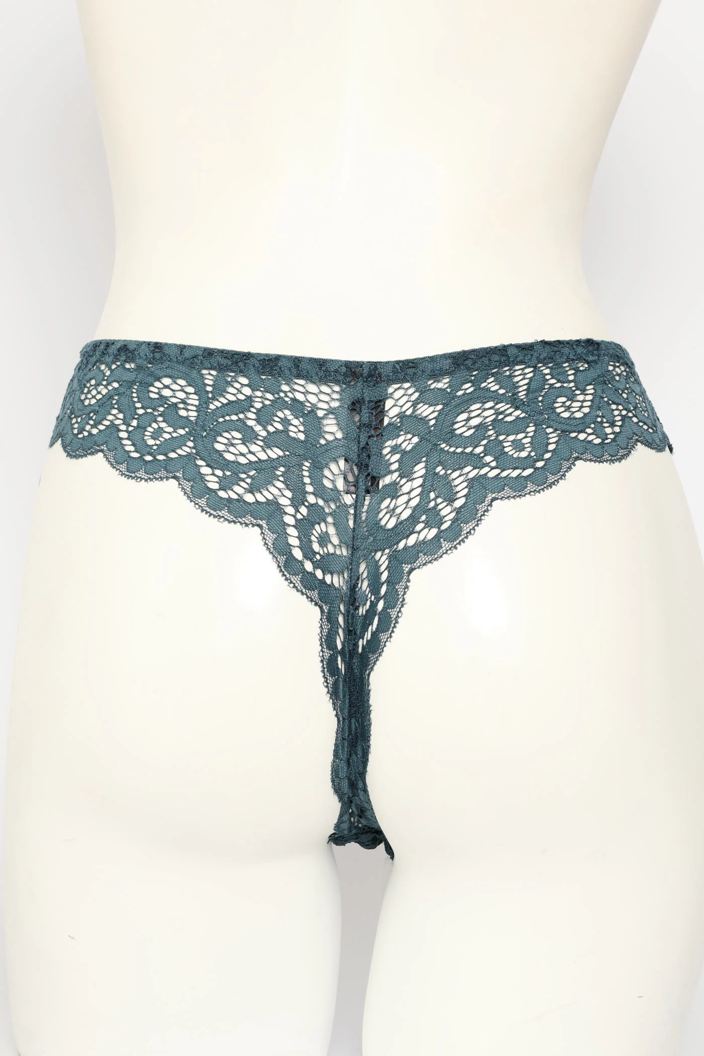 3 Pack Lace Thong Panties - Teal/Stone/Seafoam - Image 2
