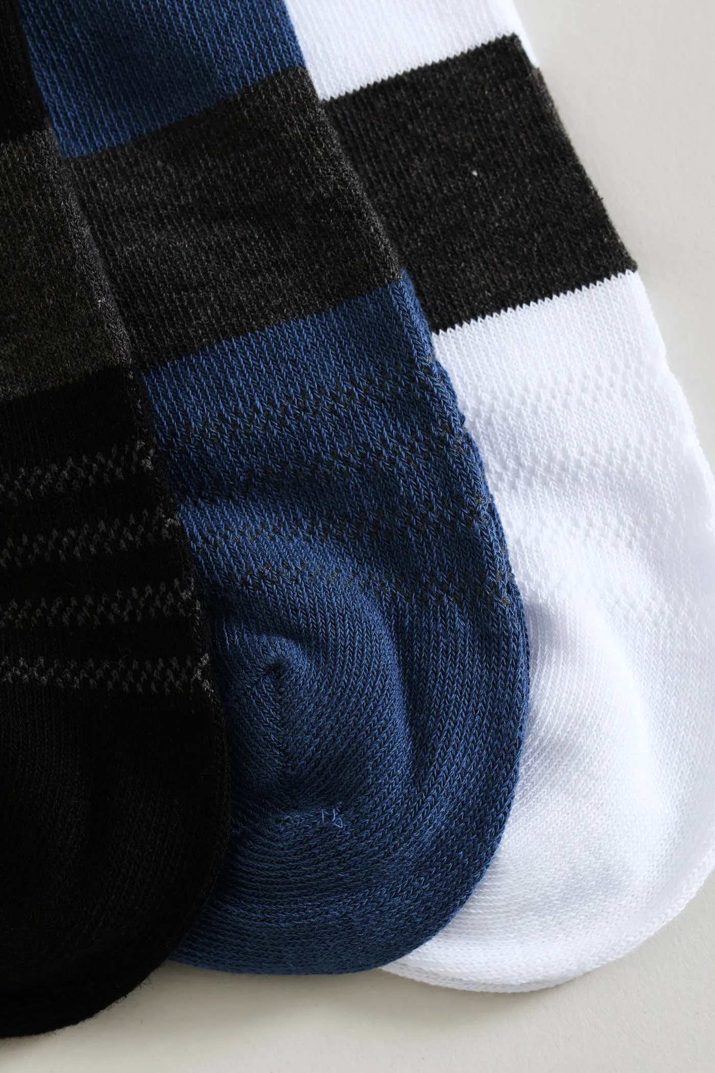 3 Pack Low Cut Socks - Blue/White/Black - Image 2