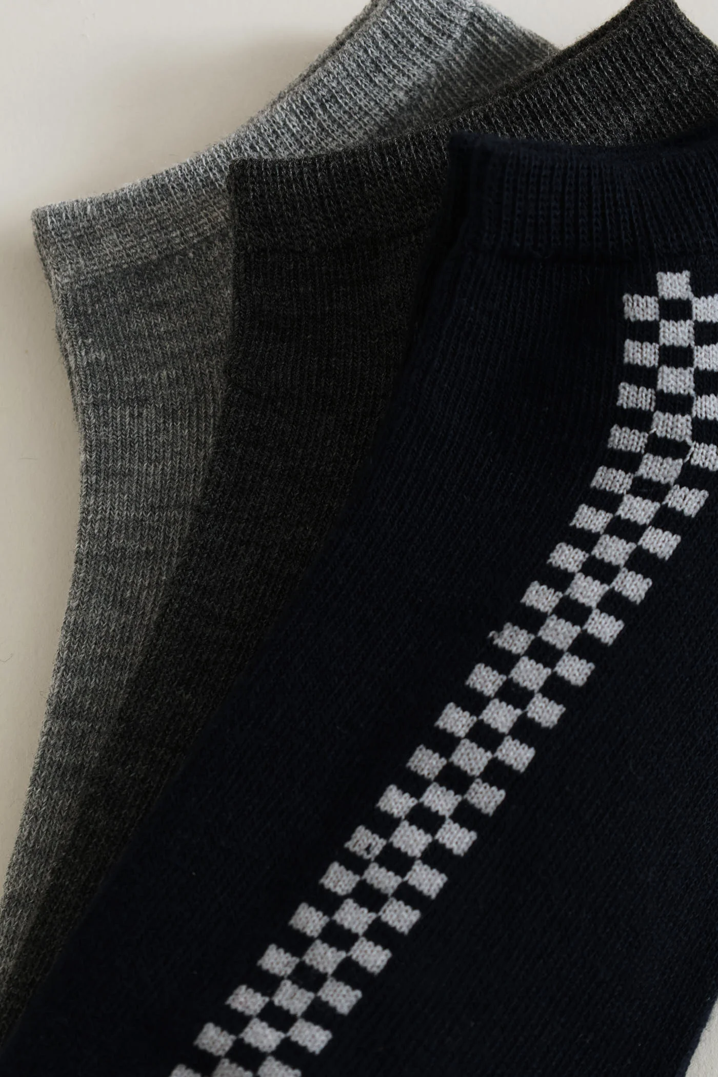 3 Pack Low Cut Socks - Charcoal/Light Grey - Image 2