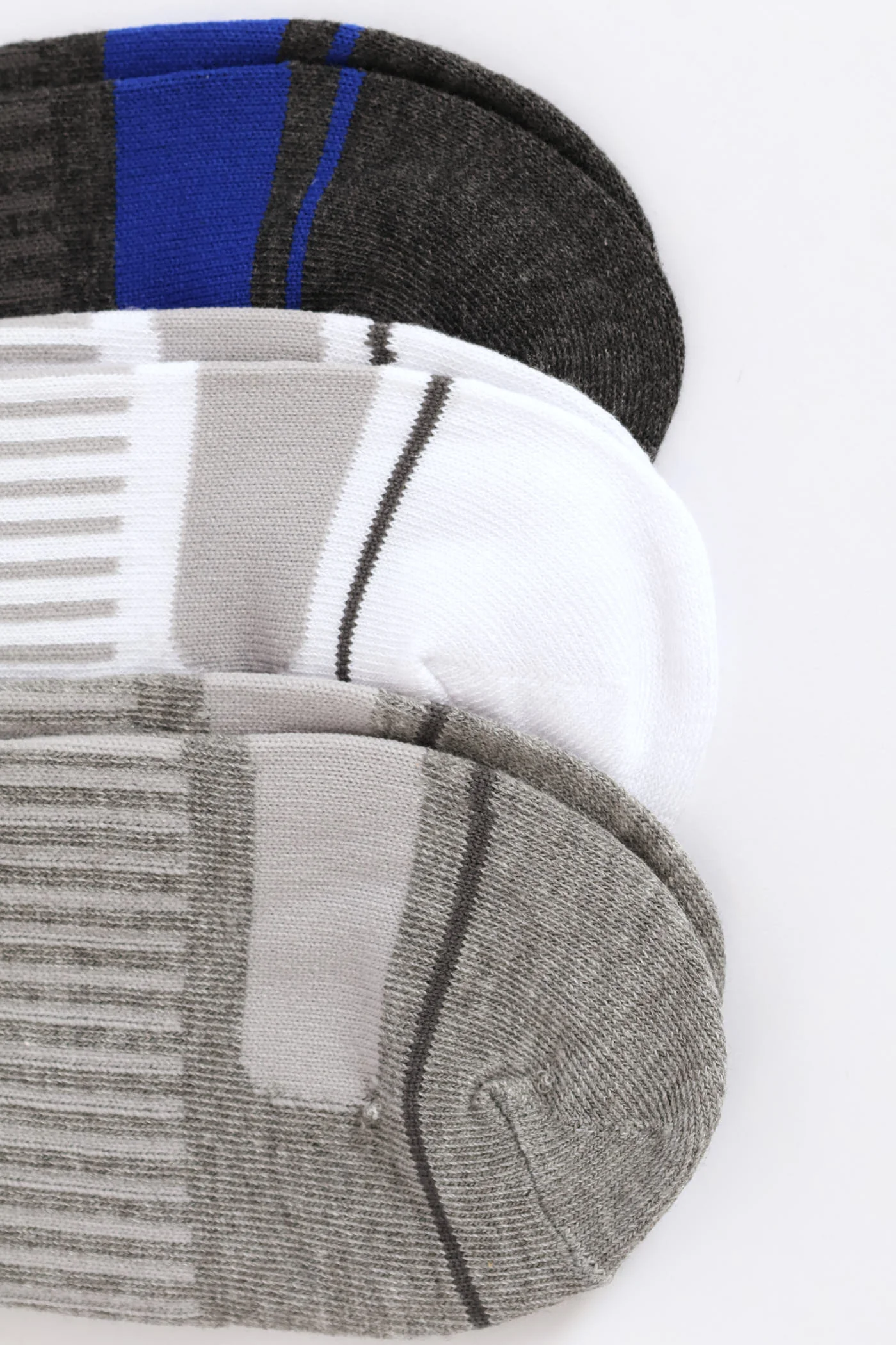 3 Pack Low Cut Socks - White/Grey - Image 3