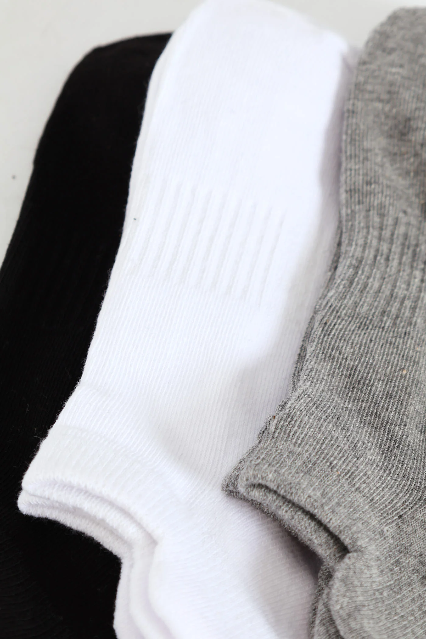 3 Pack Low Cut Sport Socks - White/Grey/Black - Image 2