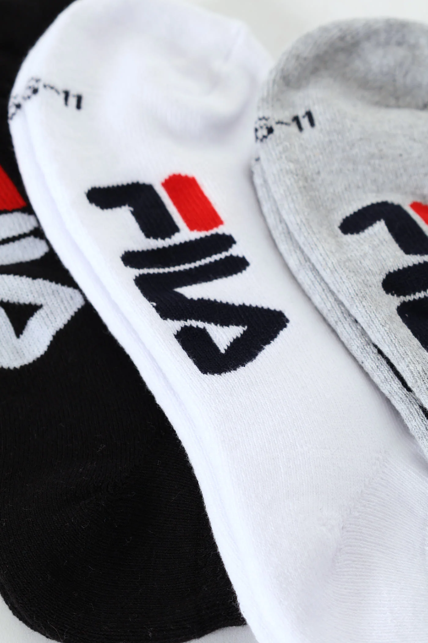 3 Pack Luke No Show Socks - White/Black/Grey - Image 2