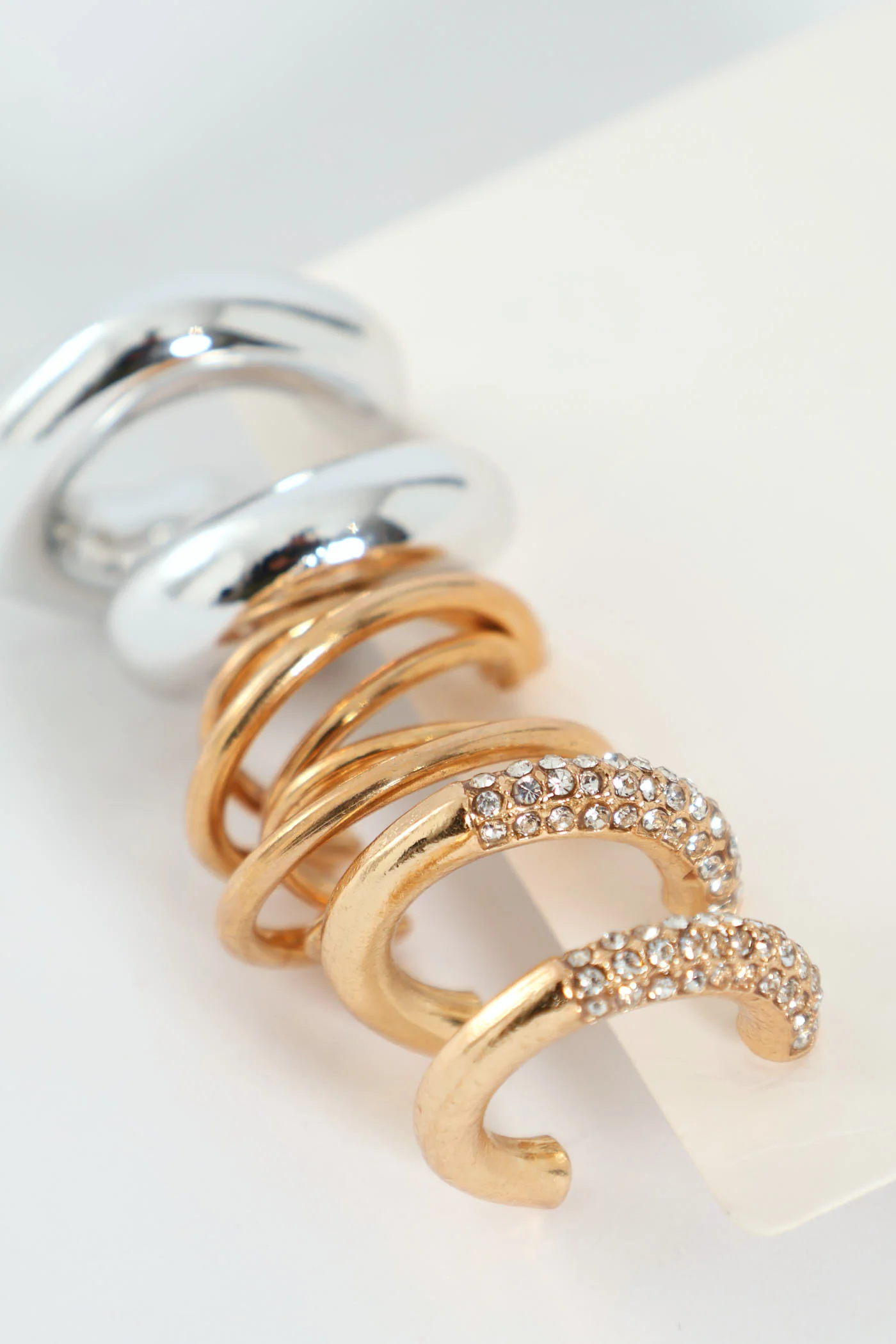 3 Pack Mixed Metals Hoop Earrings - Image 2