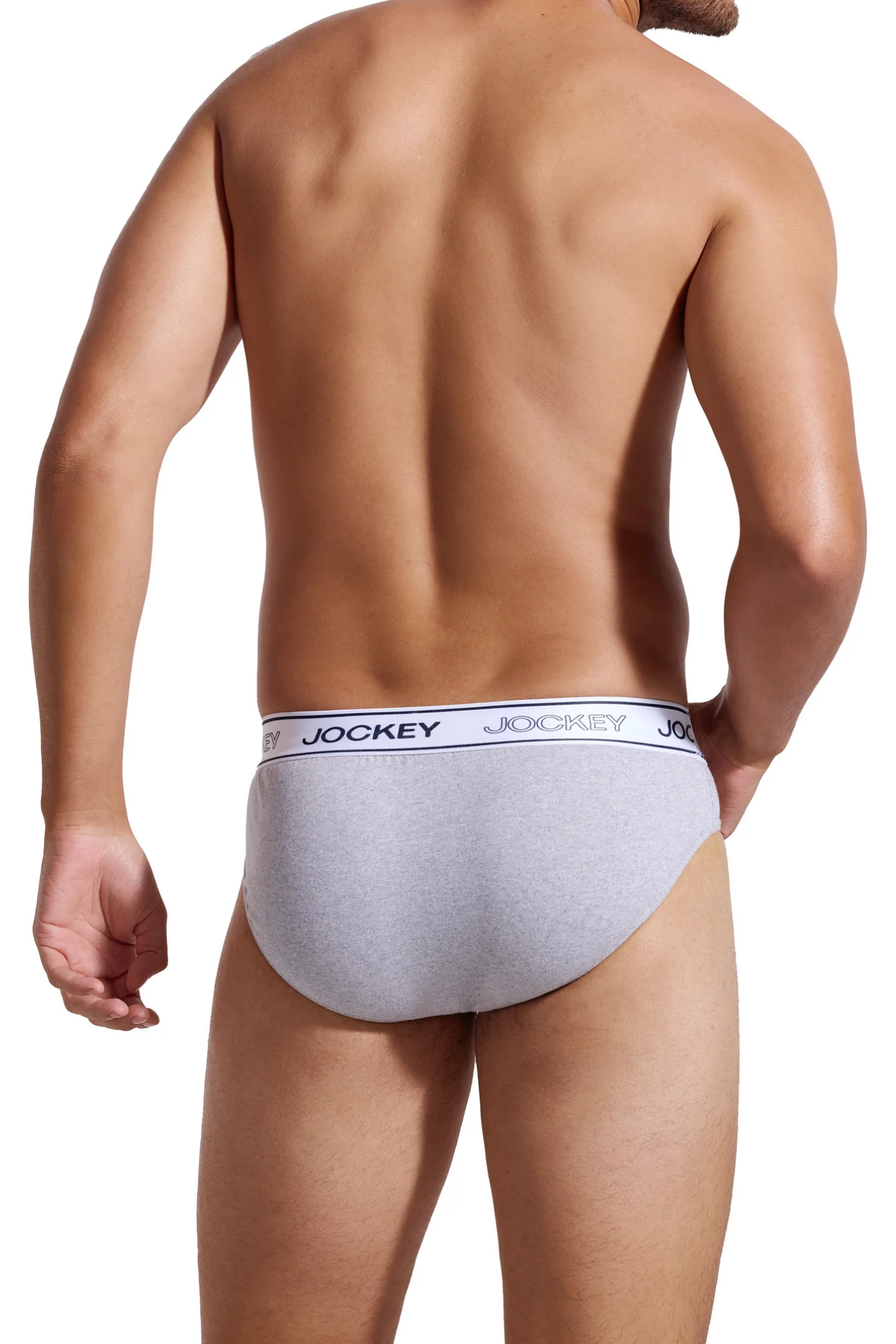 3 Pack Mono Elastic Briefs - Grey/Indigo/Charcoal - Image 4
