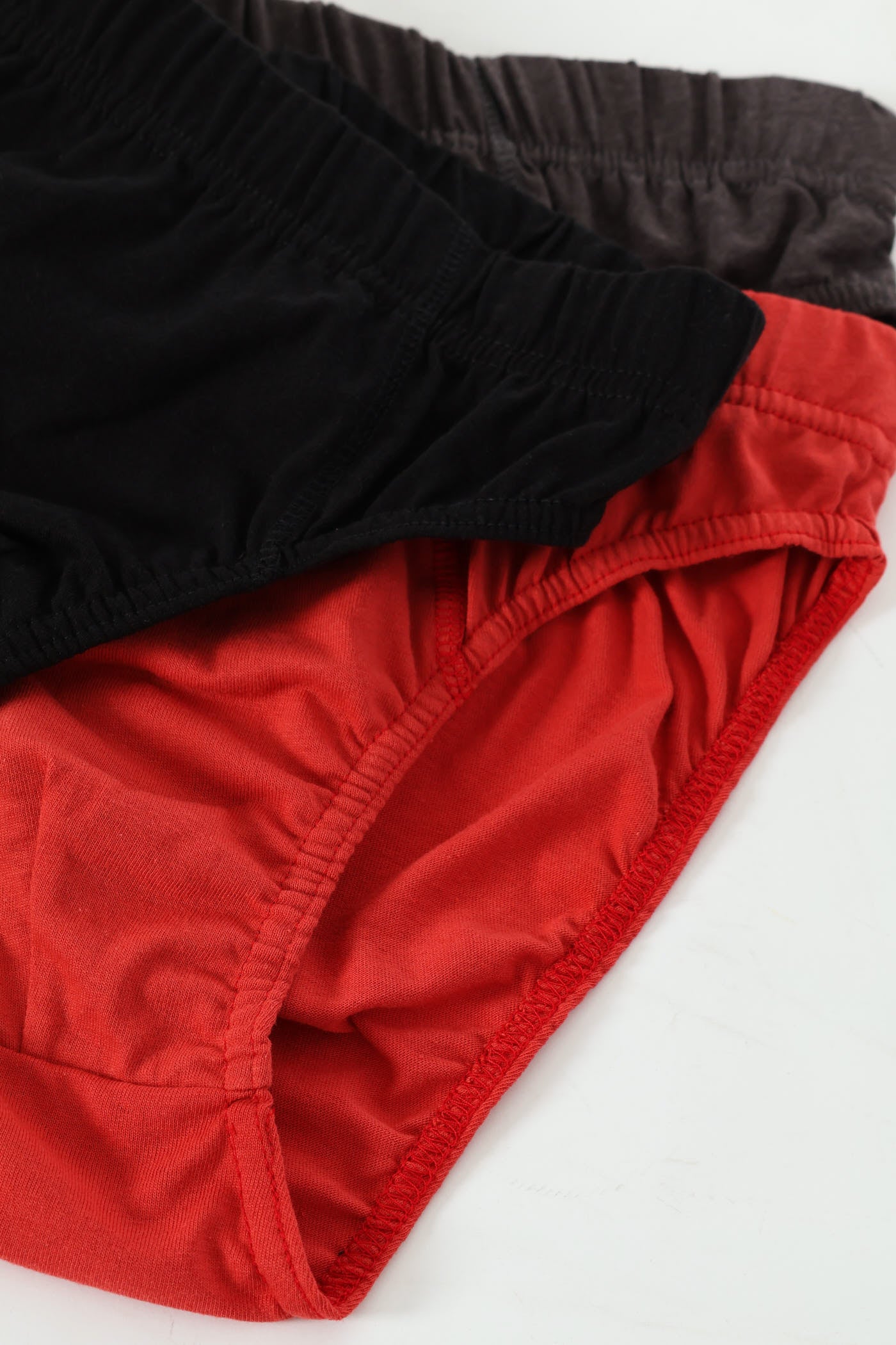 3 Pack Plain Mini Briefs - Black /Red /Charcoal - Image 3