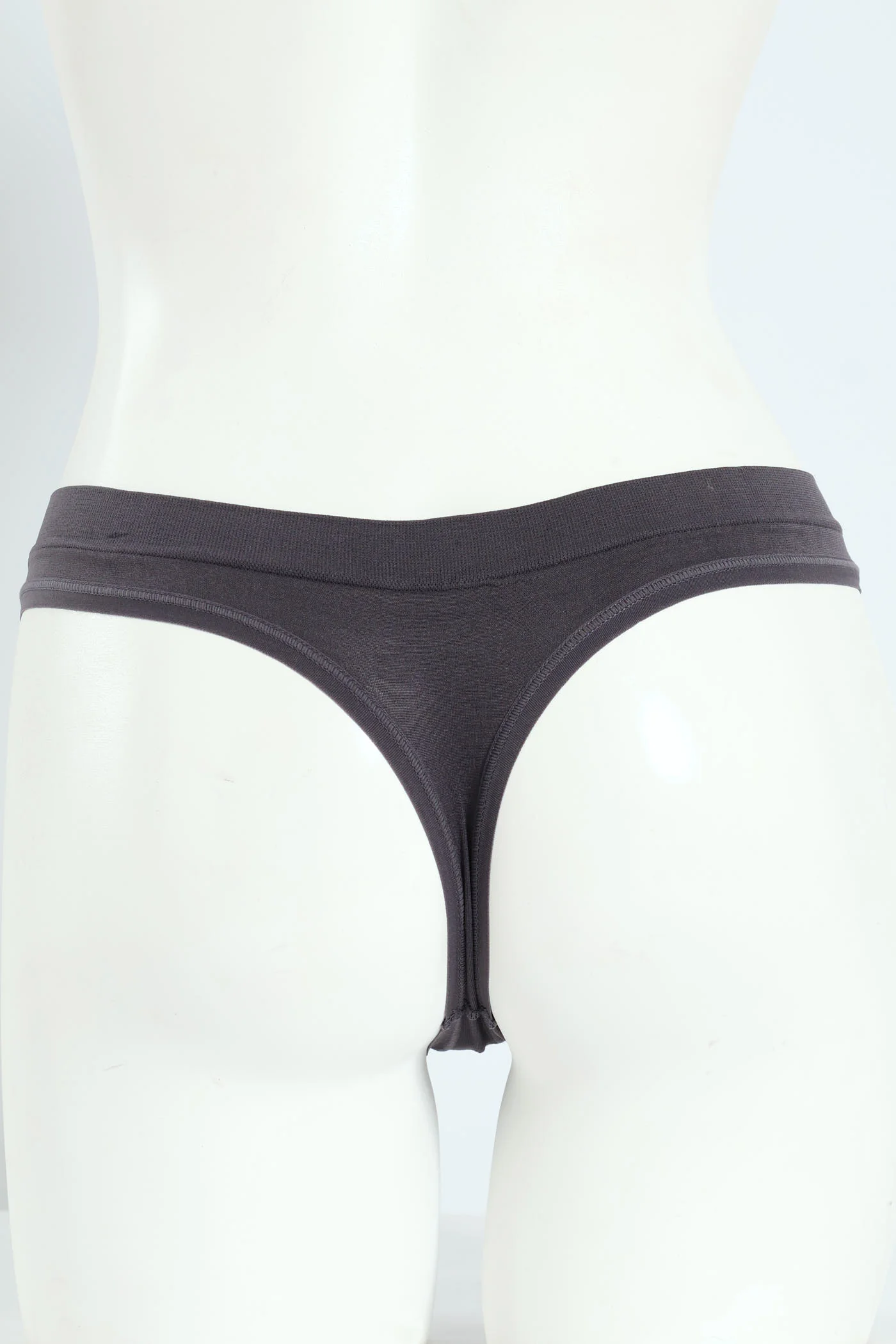 3 Pack Plain Seamless Thong - Jade/Nude/Charcoal - Image 2