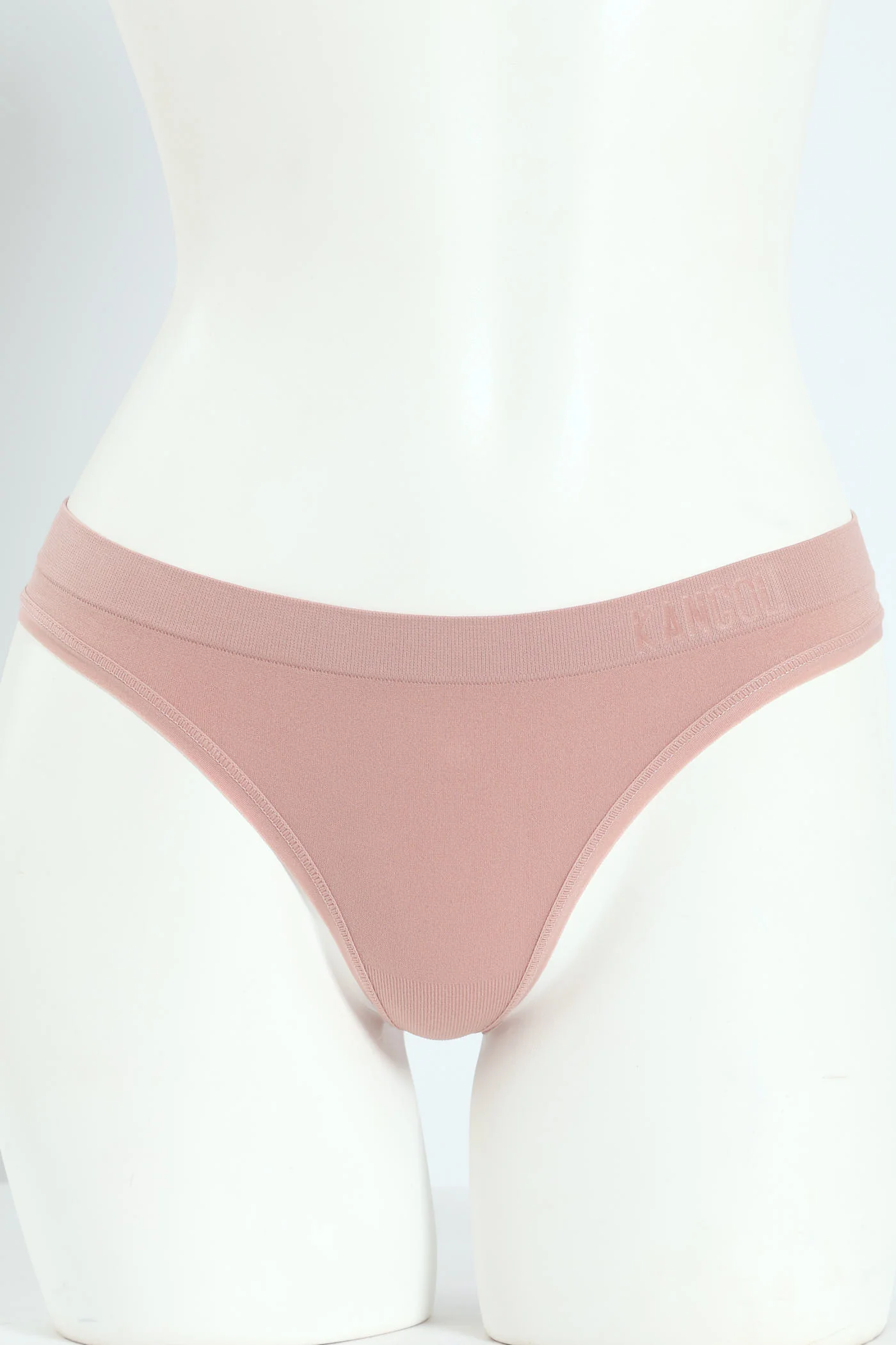 3 Pack Plain Seamless Thong - Jade/Nude/Charcoal - Image 3