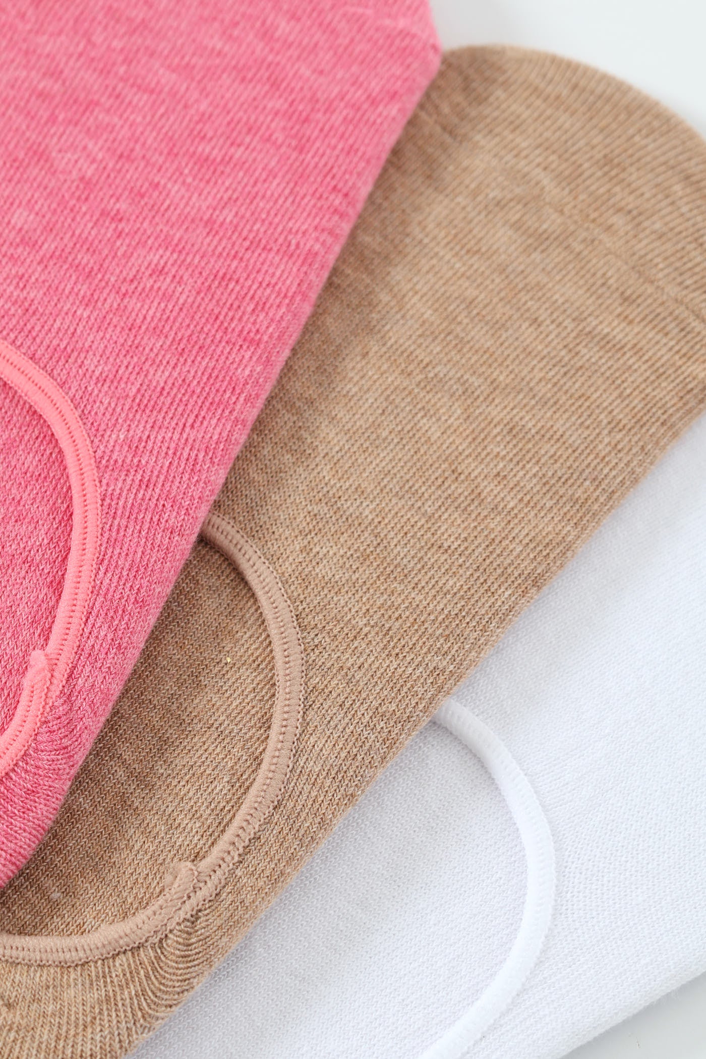 3 Pack Plain Secret Socks- Pink/Brown/White - Image 2