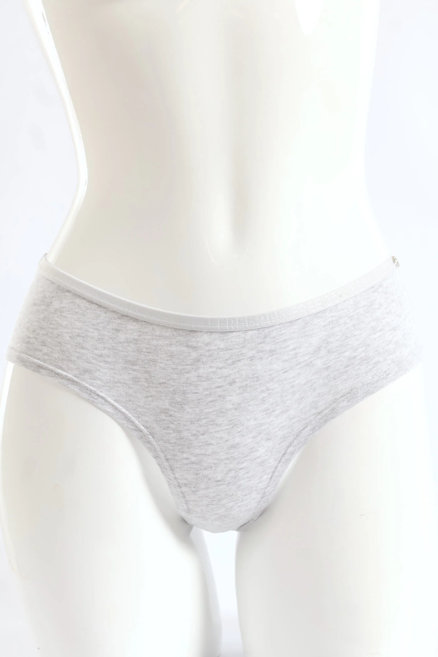 3 Pack Pointelle Boyleg Panties - Black/Grey Melange/White - Image 2