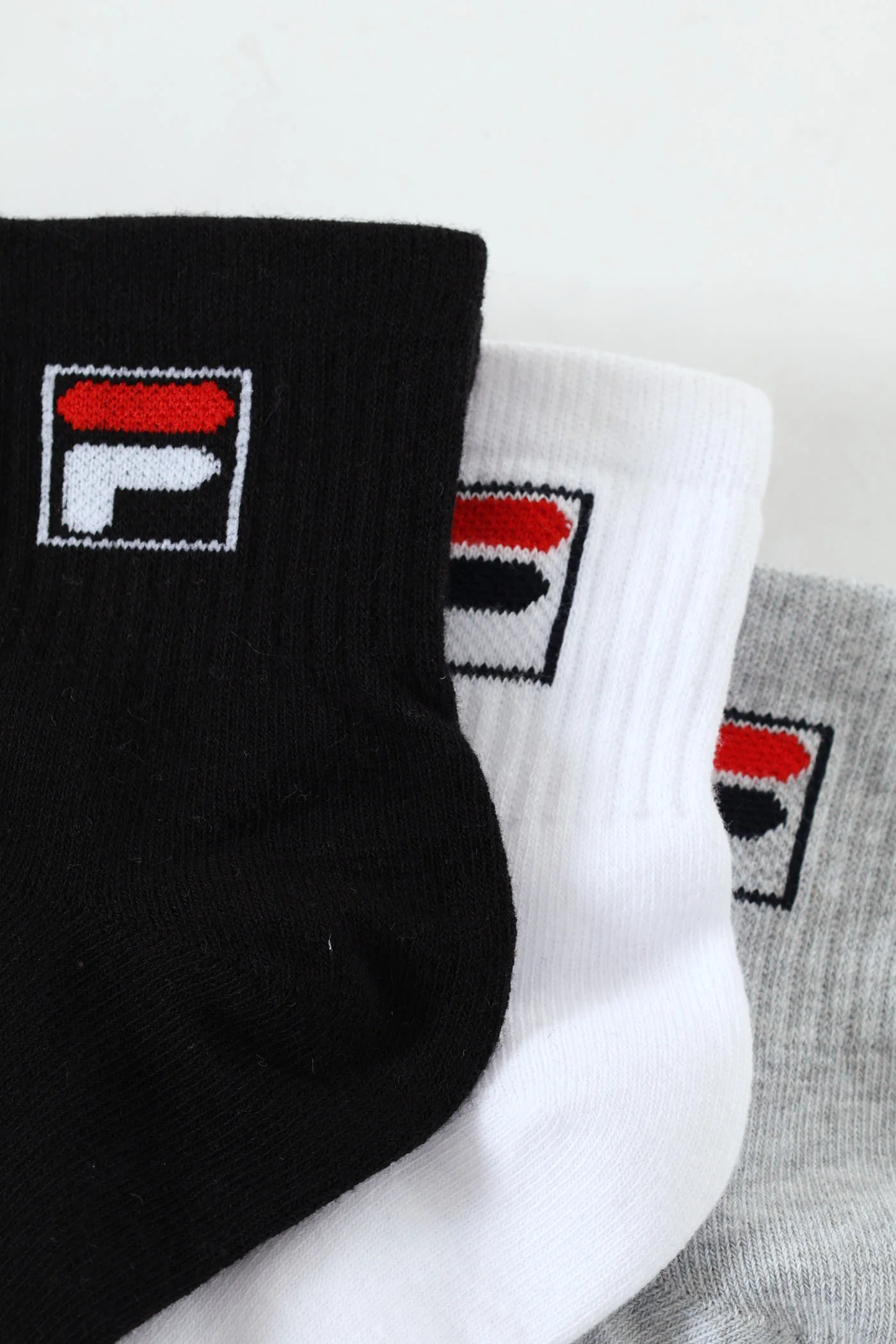 3 Pack Ridge Crew Trainer Socks -  White/Black/Grey - Image 2