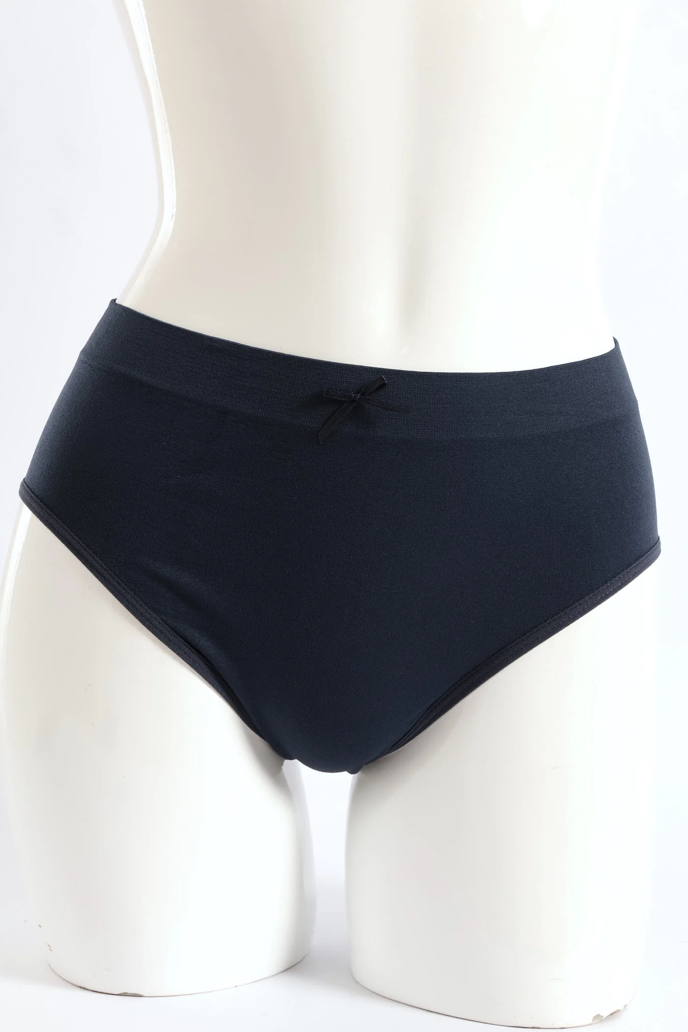 3 Pack Seamless Hi-Cut Panties - Blue/Navy/Charcoal - Image 3