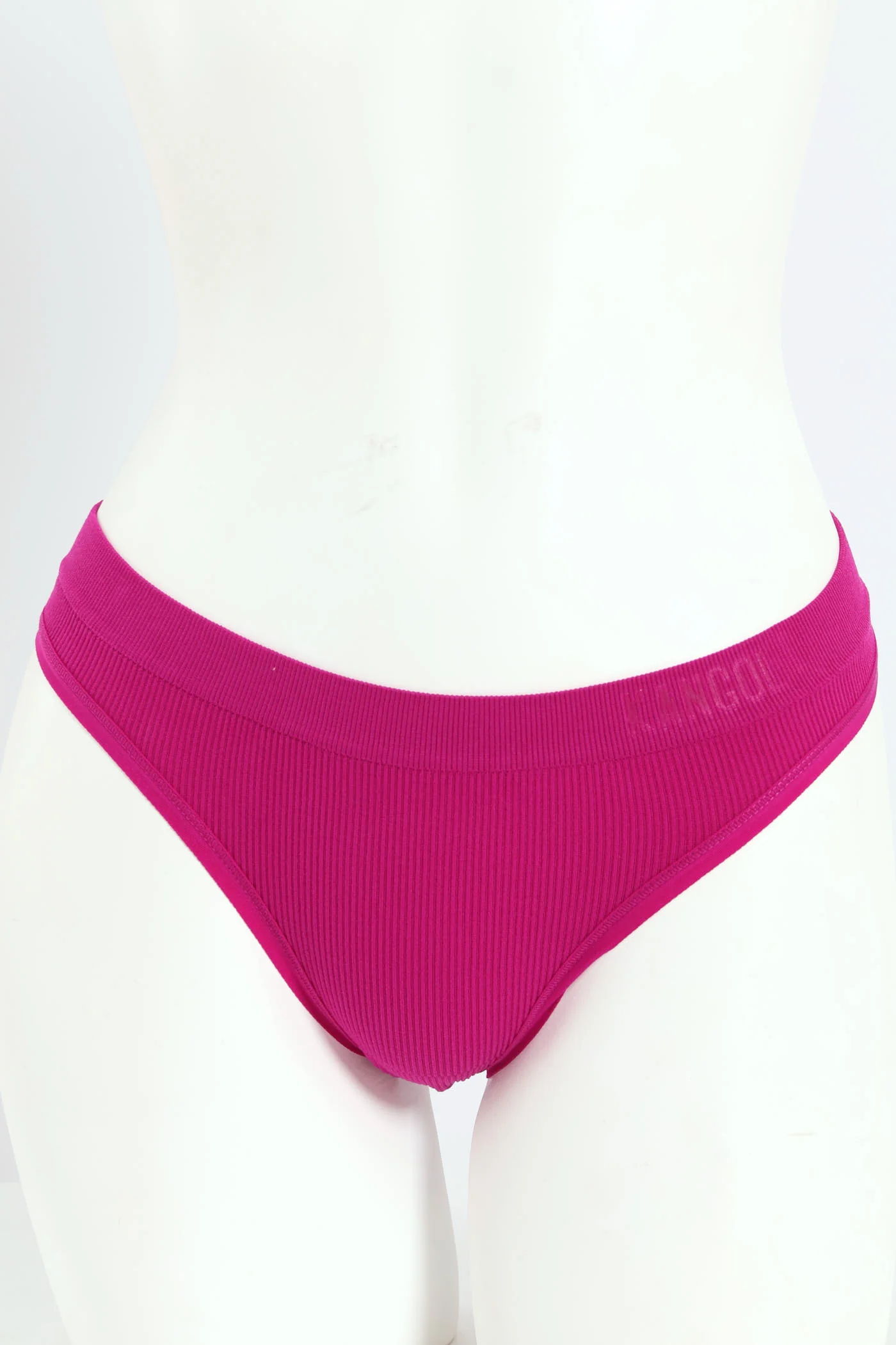 3 Pack Seamless Thong Panties - Blue/Raspberry/Black - Image 2