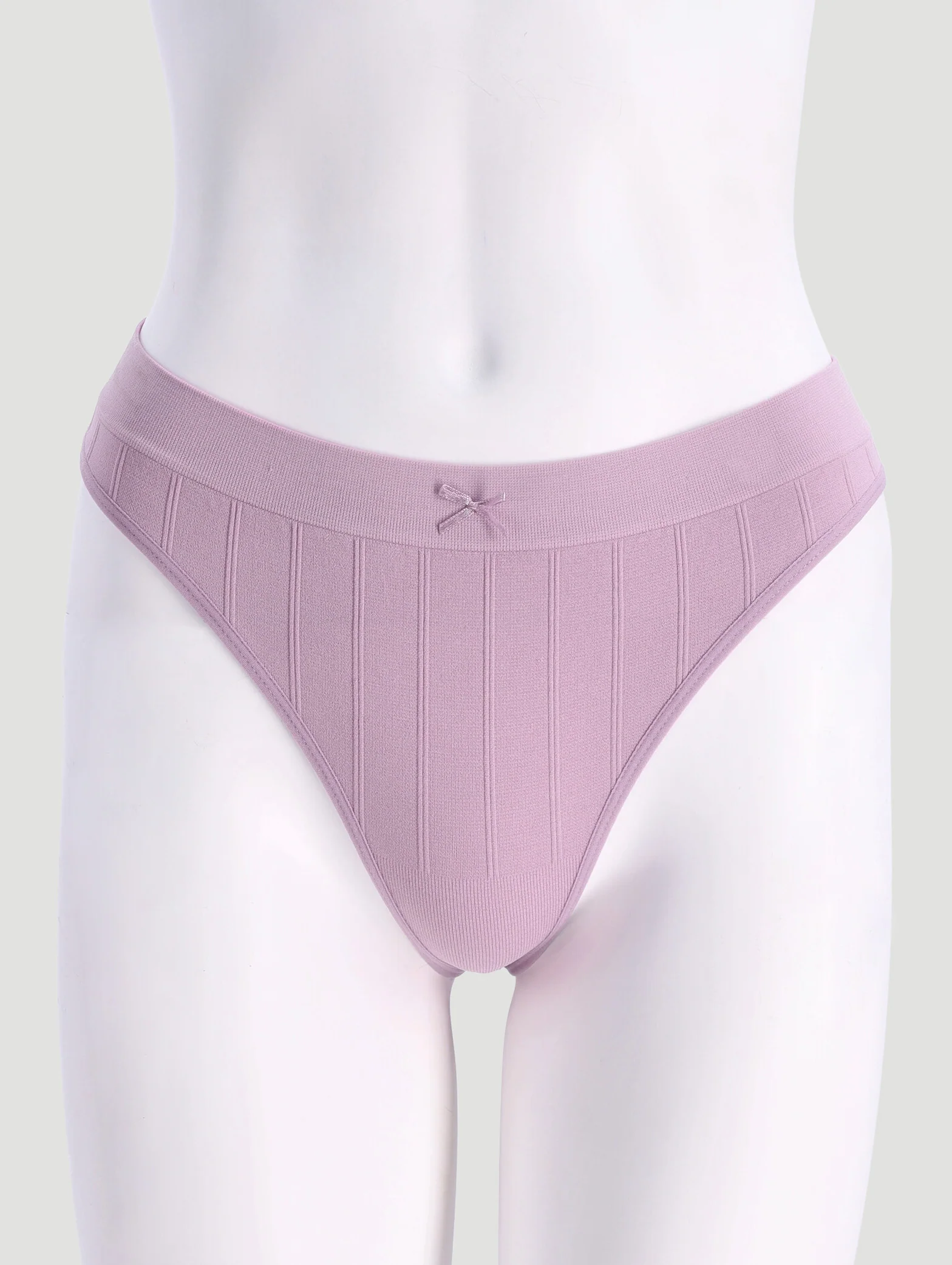 3 Pack Seamless Thong Panties - Lavender/Goat/Black - Image 2