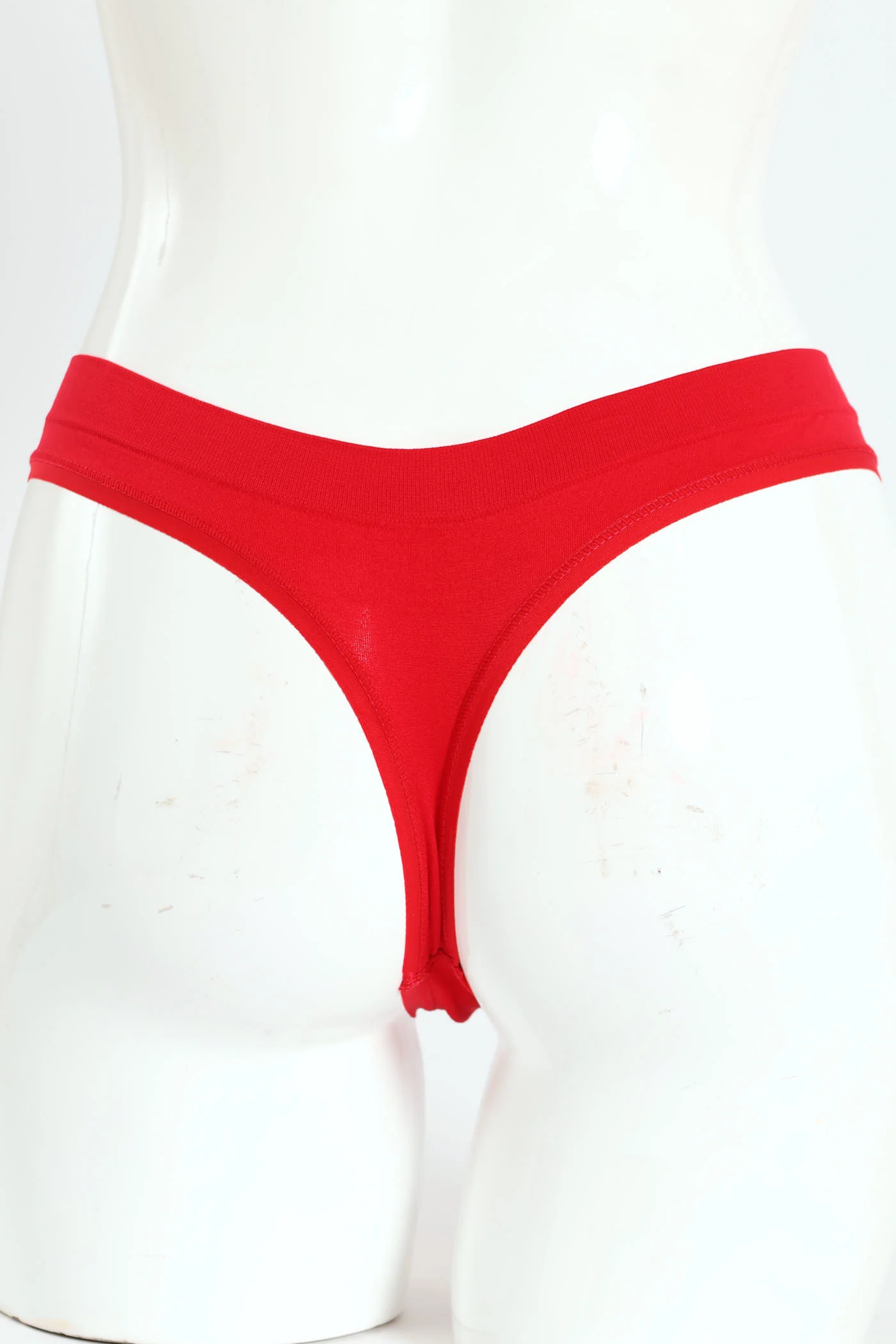 3 Pack Seamless Thong - Red/Mocha/Silver Ice - Image 2