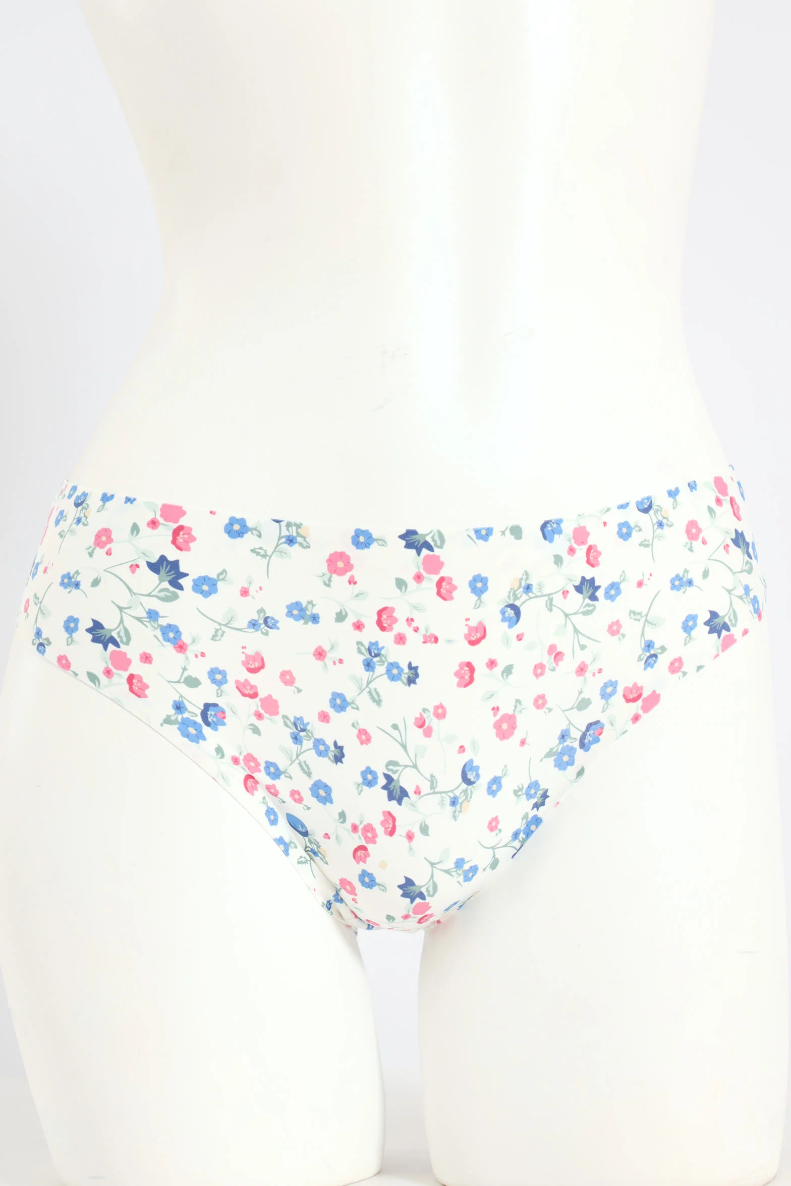 3 Pack Seamless Bikini Panties - Floral/Green/Blue - Image 2