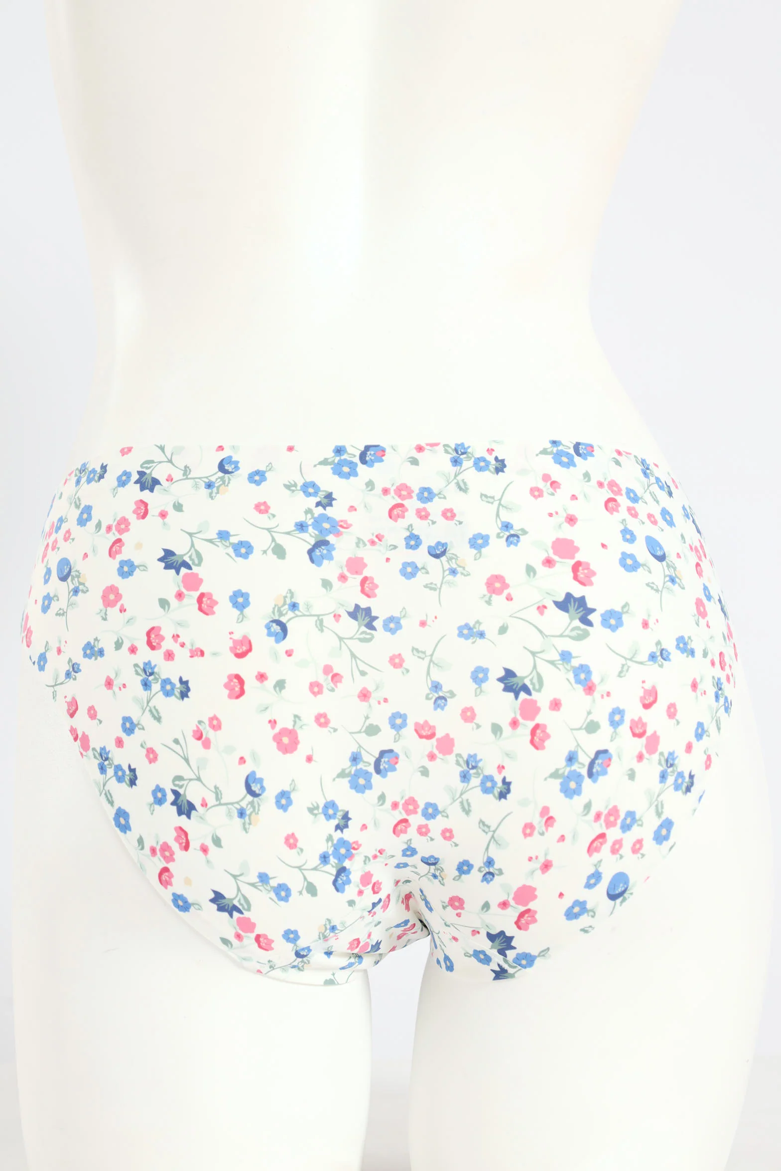 3 Pack Seamless Bikini Panties - Floral/Green/Blue - Image 3