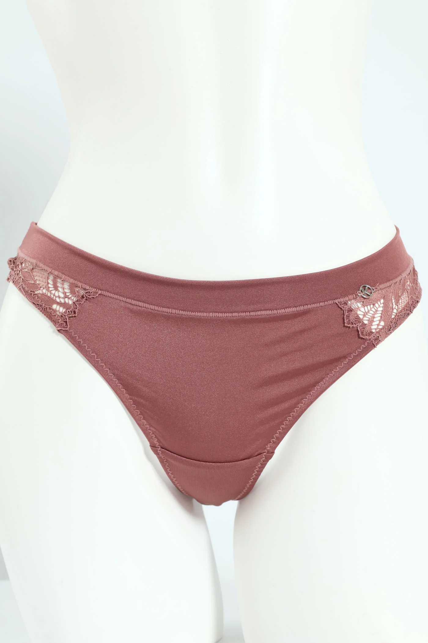 3 Pack Shiny Thong Panties - Seashell/Coffee/Amber - Image 3