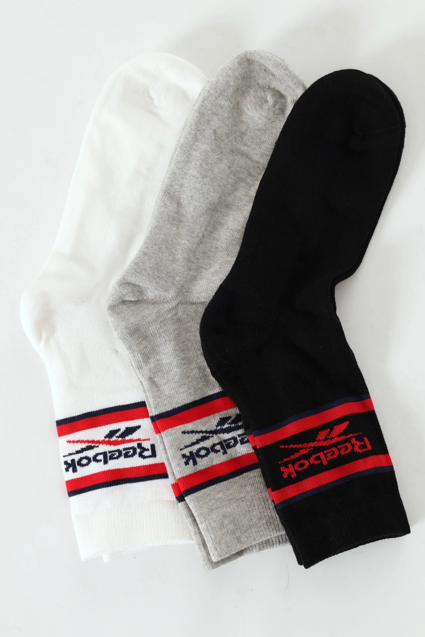 3 Pack Sport Crew Socks - White/Black/Grey - Image 3