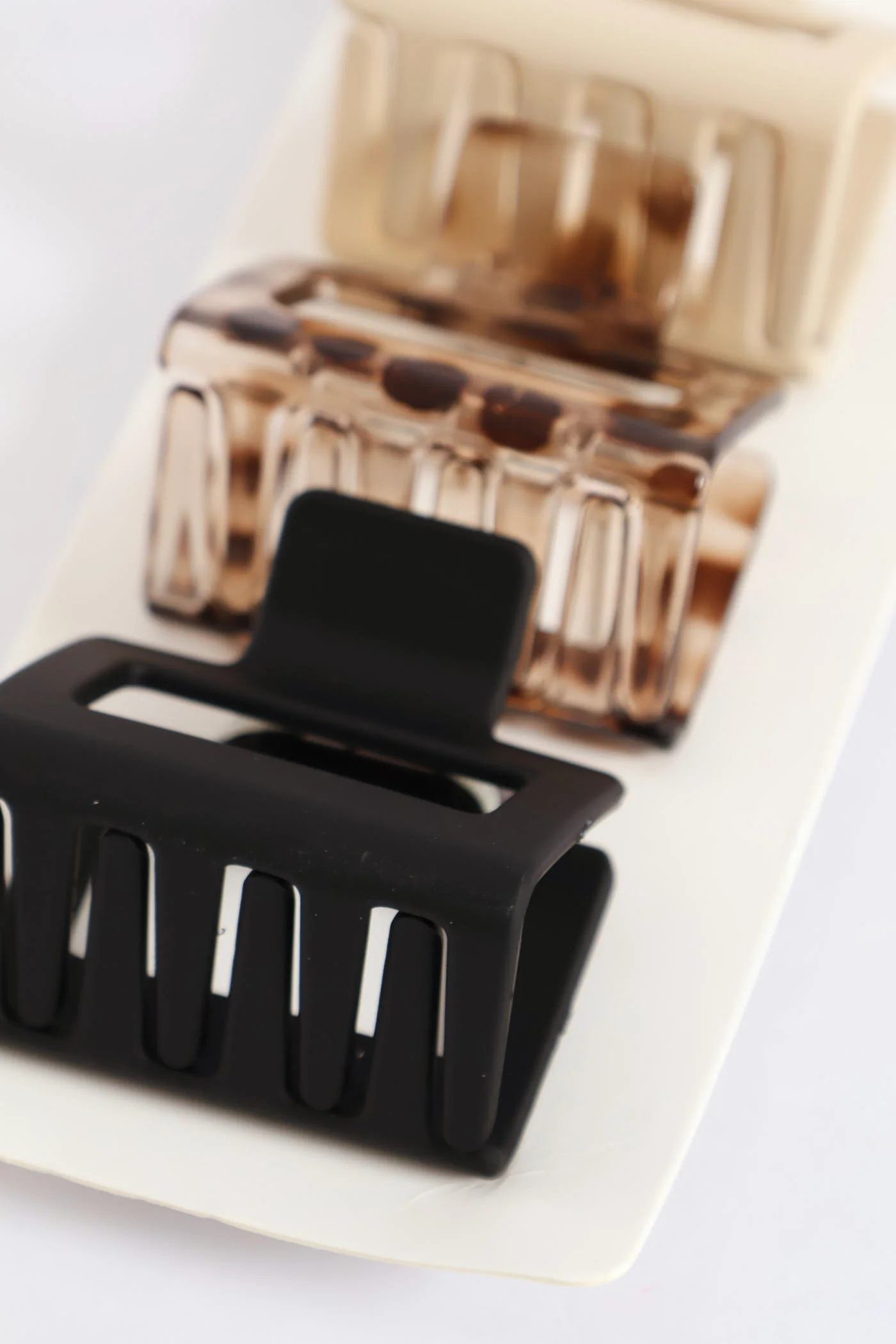 3 Pack Square Hair Grip - Tortoise - Image 3