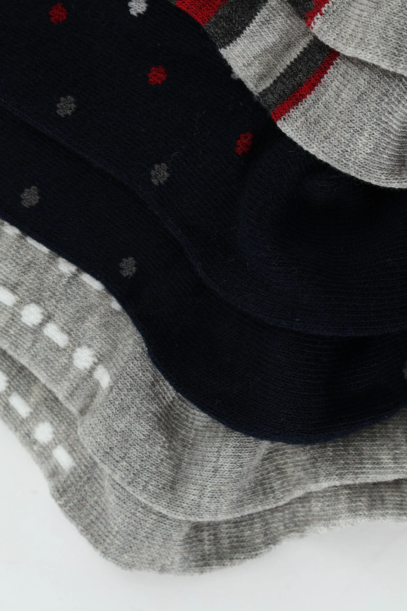 3 Pack Stripe & Dots Anklet - Grey/Navy - Image 3