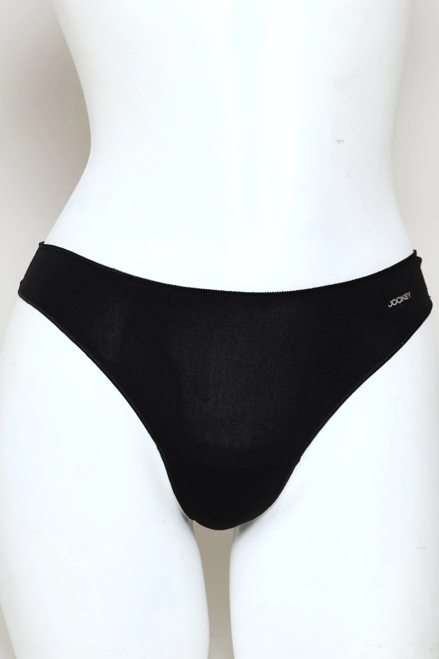 3 Pack Tonal Plain Thong Panties - Black/Ruby Red/Oatmeal - Image 2