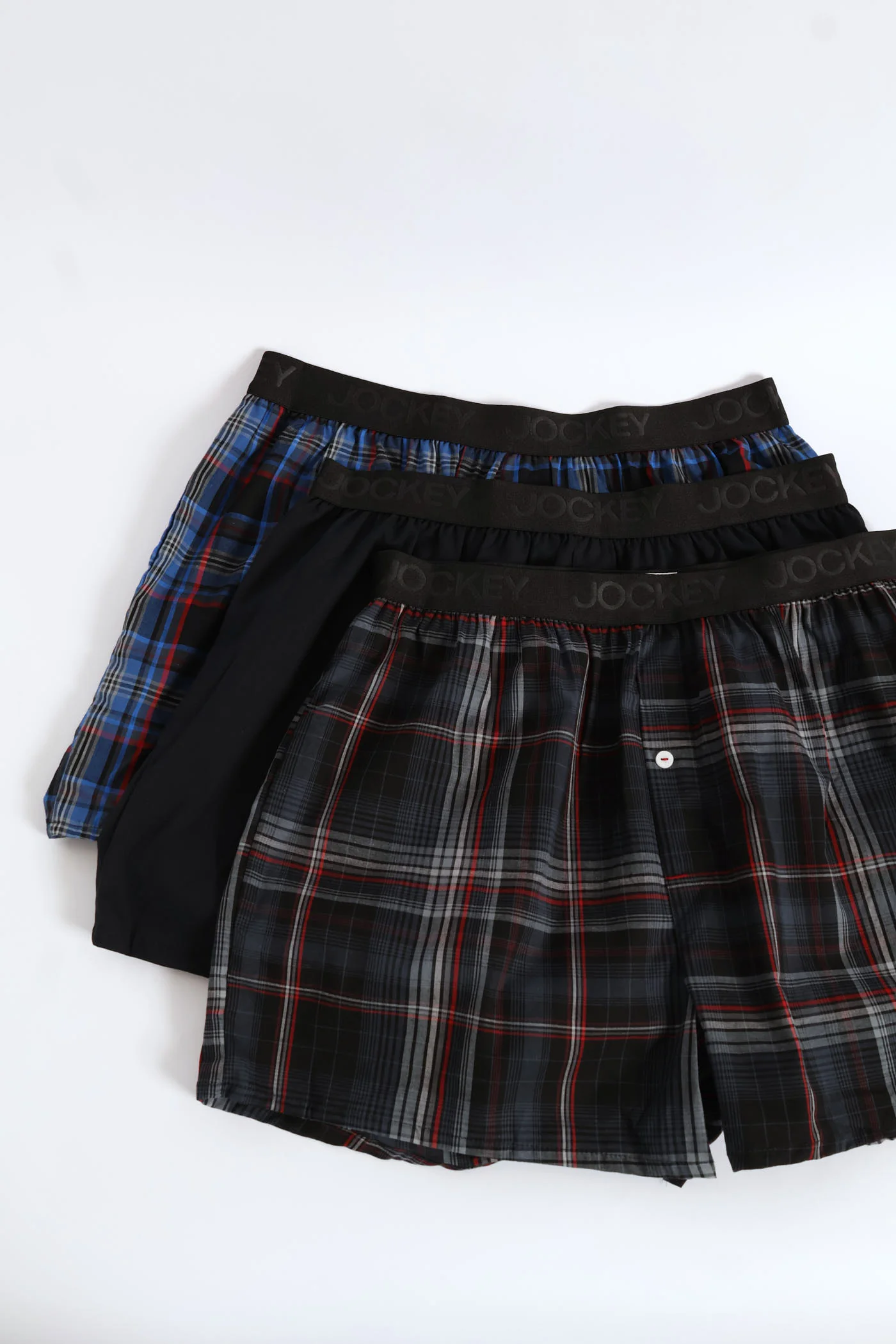 3 Pack Woven Boxers - Blue/Grey - Image 5