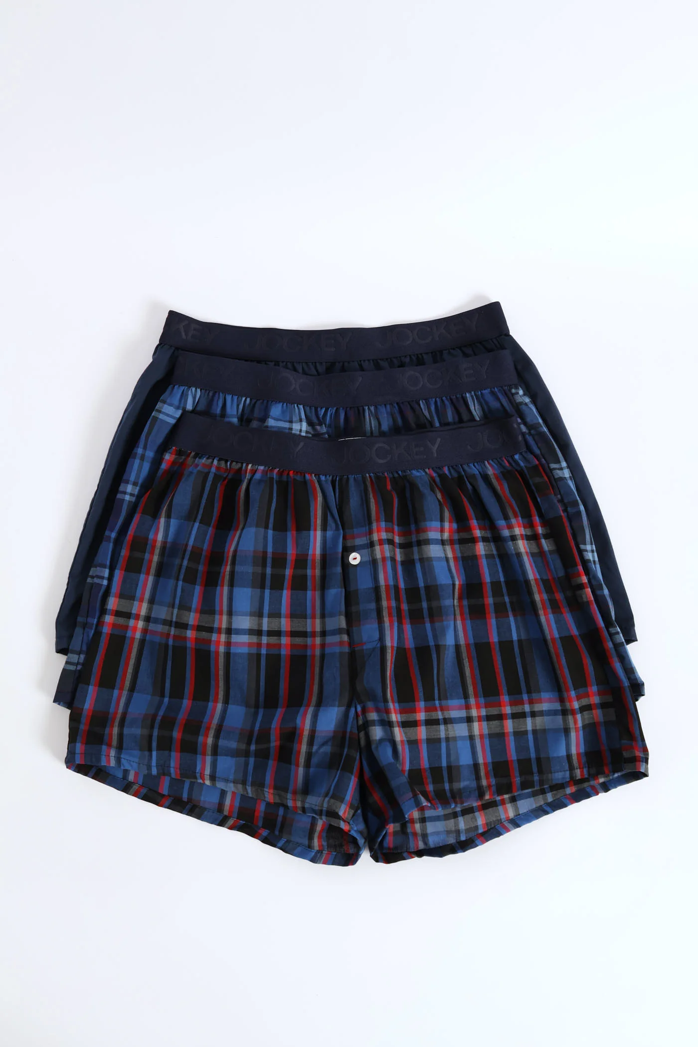 3 Pack Woven Boxers - Blue/Red/Black - Image 4