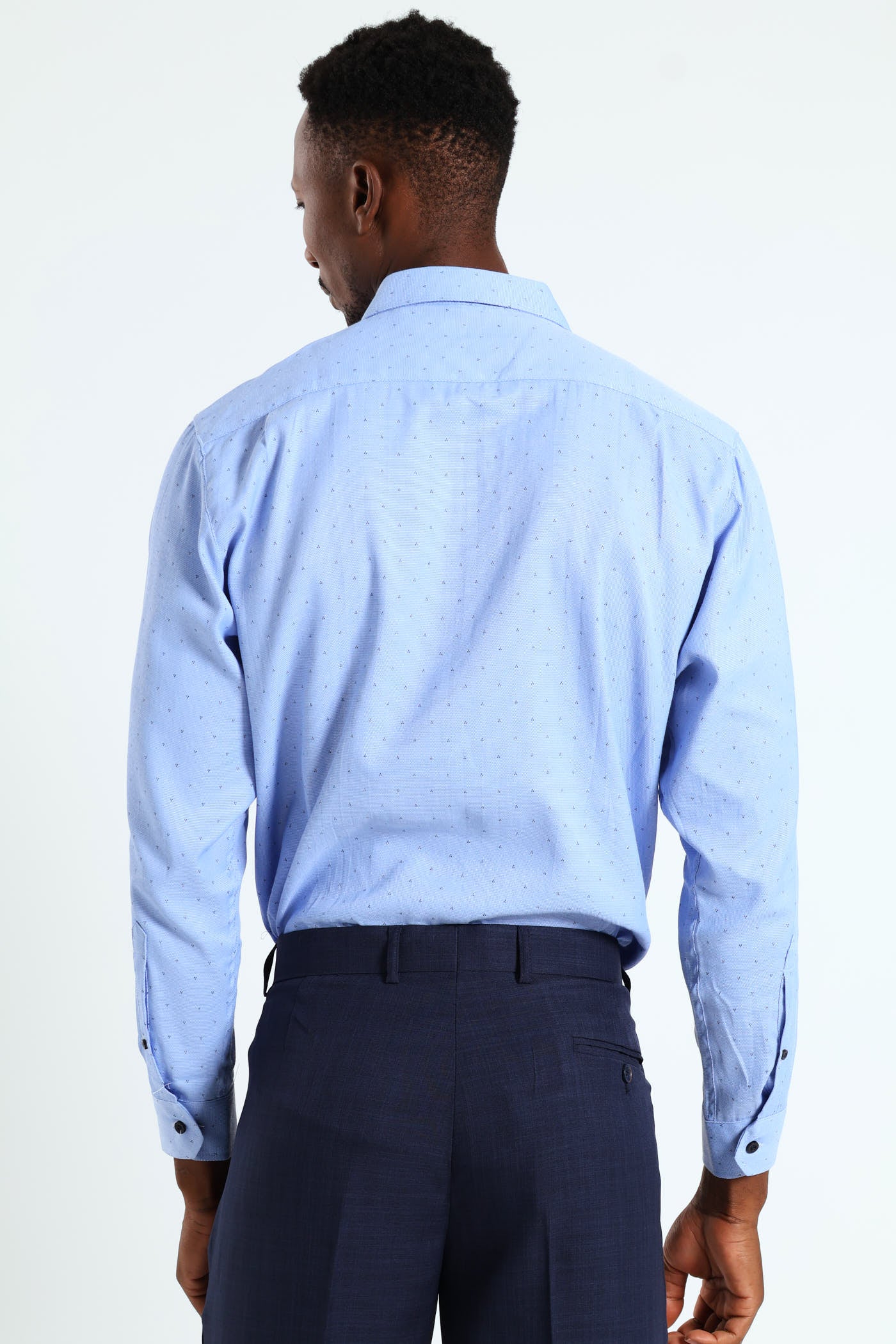 3 Spot Textured Shirt - Blue - Image 4
