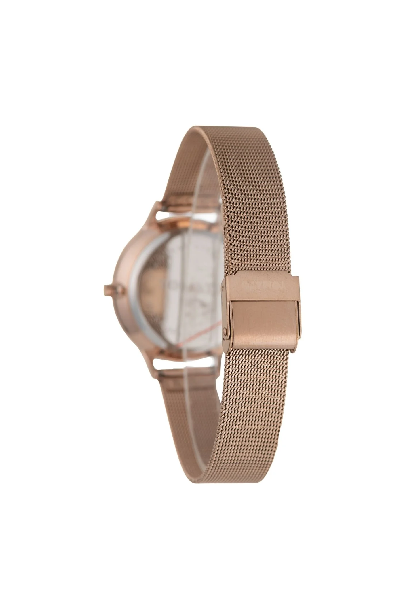 35mm Rose Gold Case & Brown Dial Watch With Mesh Band - Rose Gold - Image 2