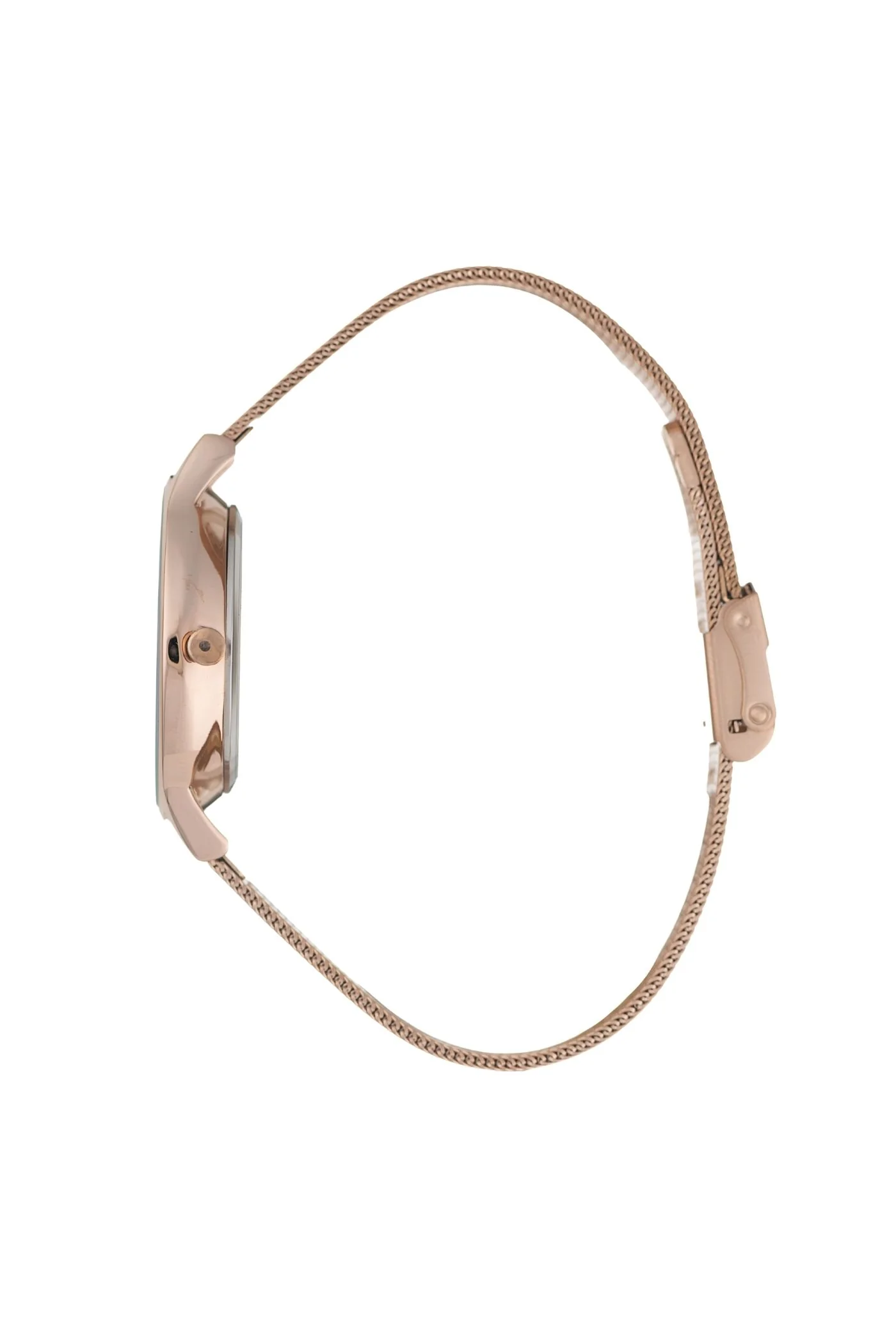 35mm Rose Gold Case & Brown Dial Watch With Mesh Band - Rose Gold - Image 3