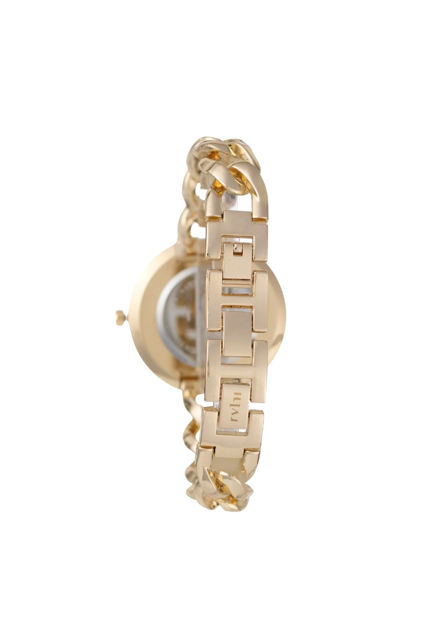 36mm Stone & Gold Case & Champ Dial Watch With Chain Bracelet - Gold - Image 2