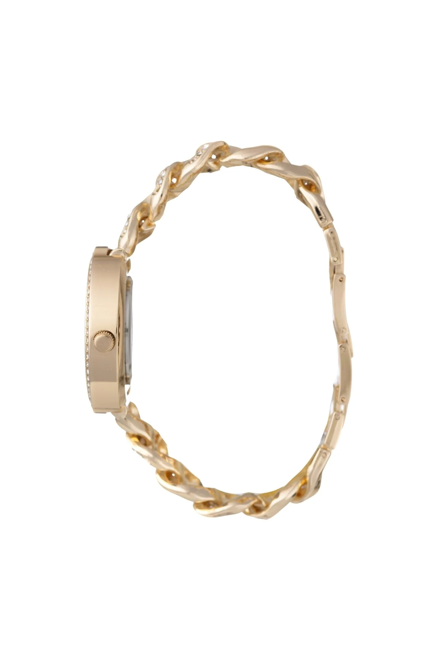 36mm Stone & Gold Case & Champ Dial Watch With Chain Bracelet - Gold - Image 4